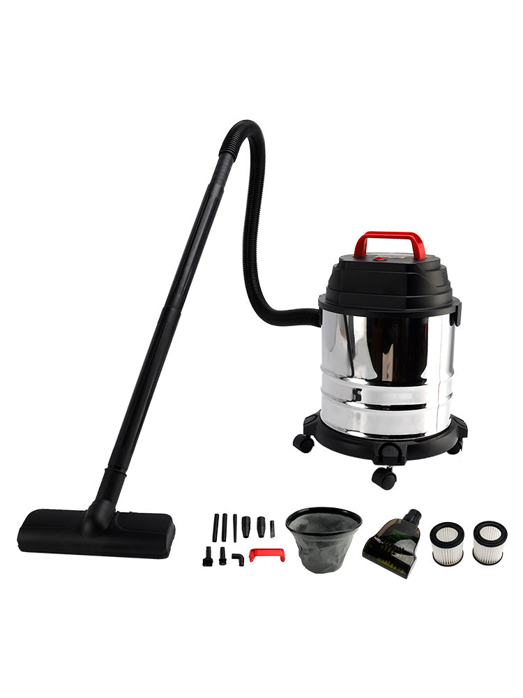 5 Gallon Steel Stainless Wet/Dry Canister Vac Shop Vacuum Cleaner 1800W