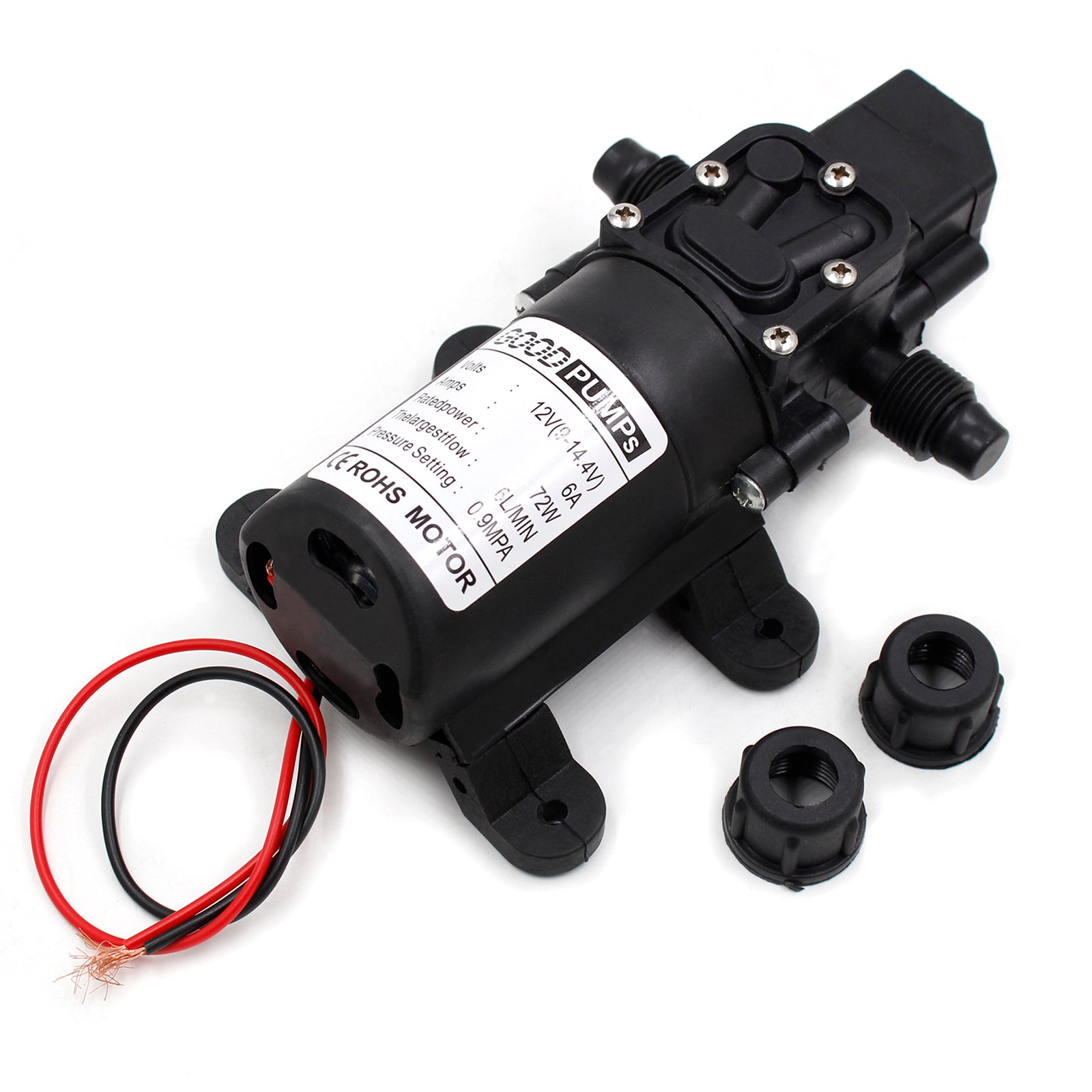 130Psi Dc12V 72W High Pressure Diaphragm Water Self Priming Pump Auto Switch