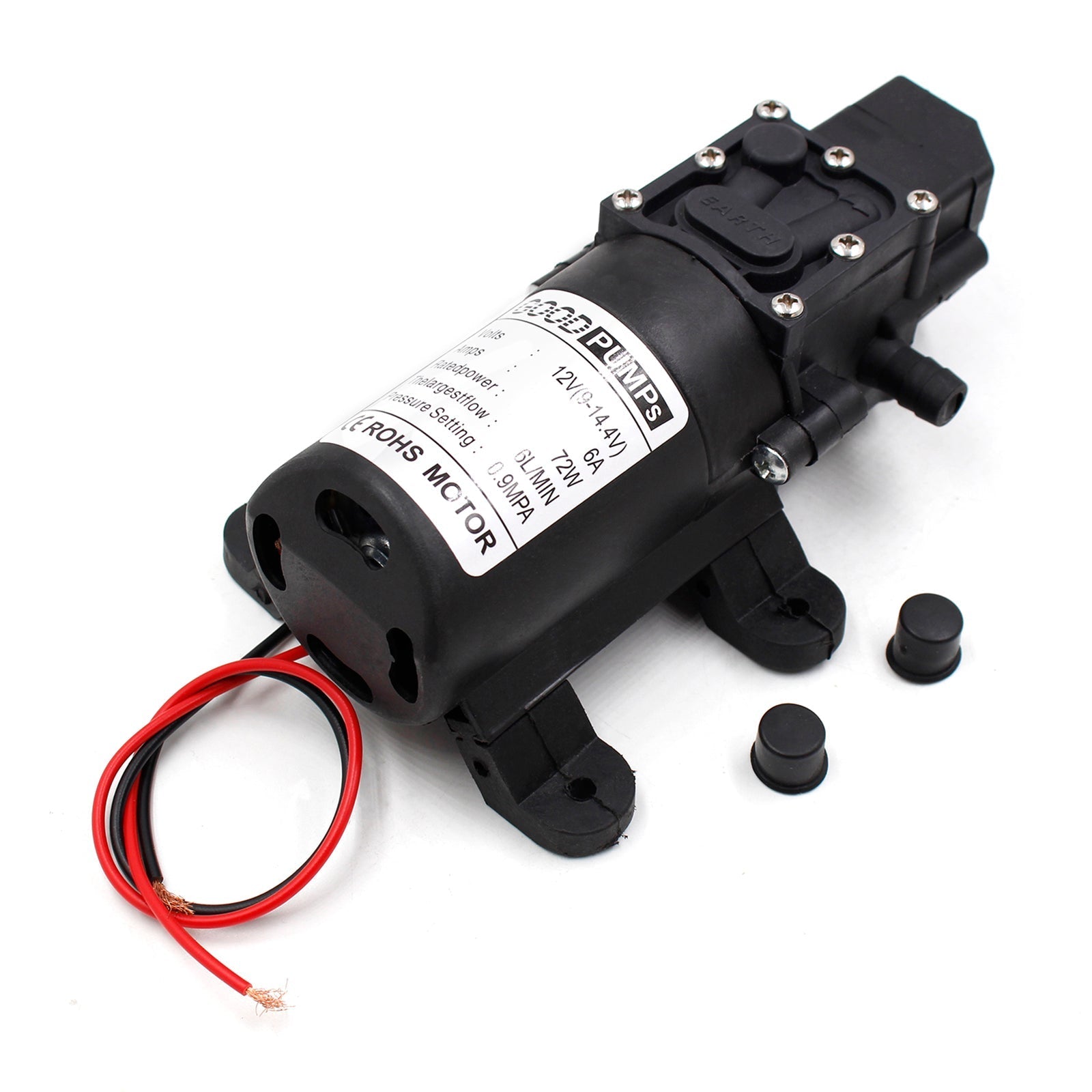 130Psi Dc12V 72W High Pressure Diaphragm Water Self Priming Pump Auto Switch