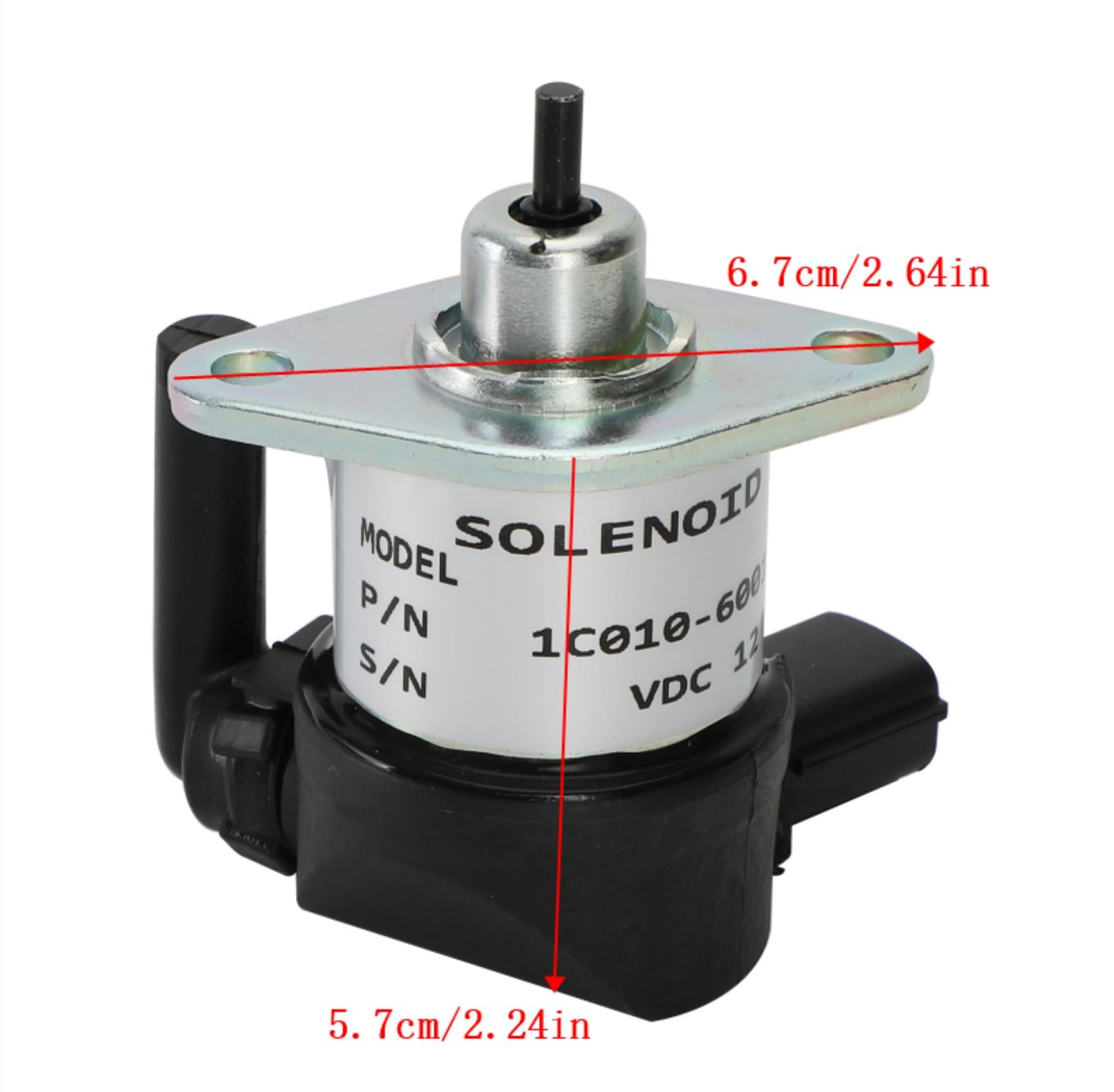 Fits For Kubota 1C010-60015 1C010-60016 1C010-60017 Fuel Shut Off Solenoid 12V