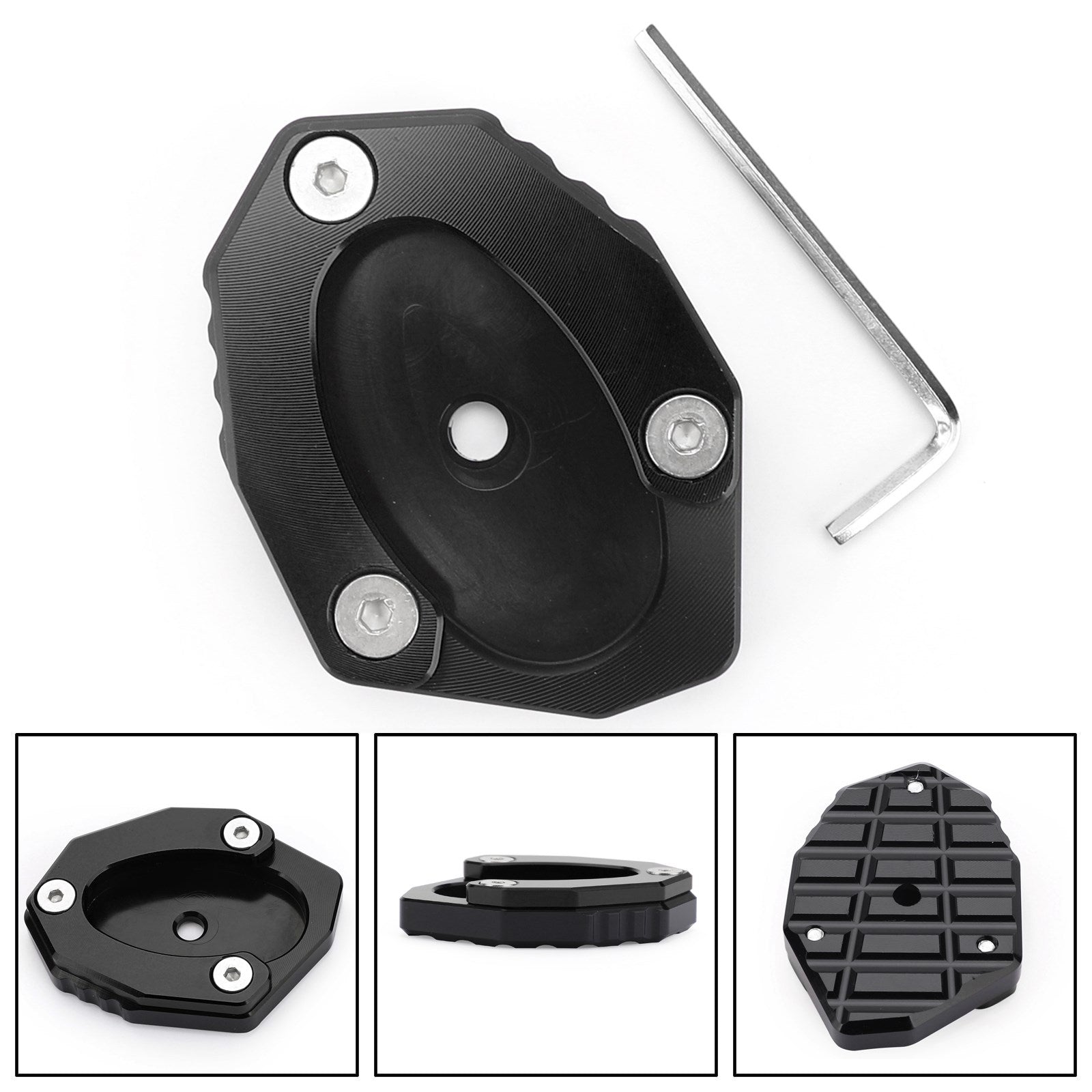 Extension de plaque de béquille latérale pour KAWASAKI Z650 Z1000SX 17-19, noir