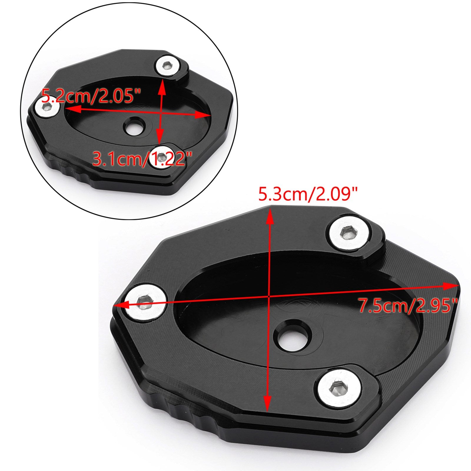 Standaard zijstandaardplaat verlengstuk voor KAWASAKI Z650 Z1000SX 17-19 zwart