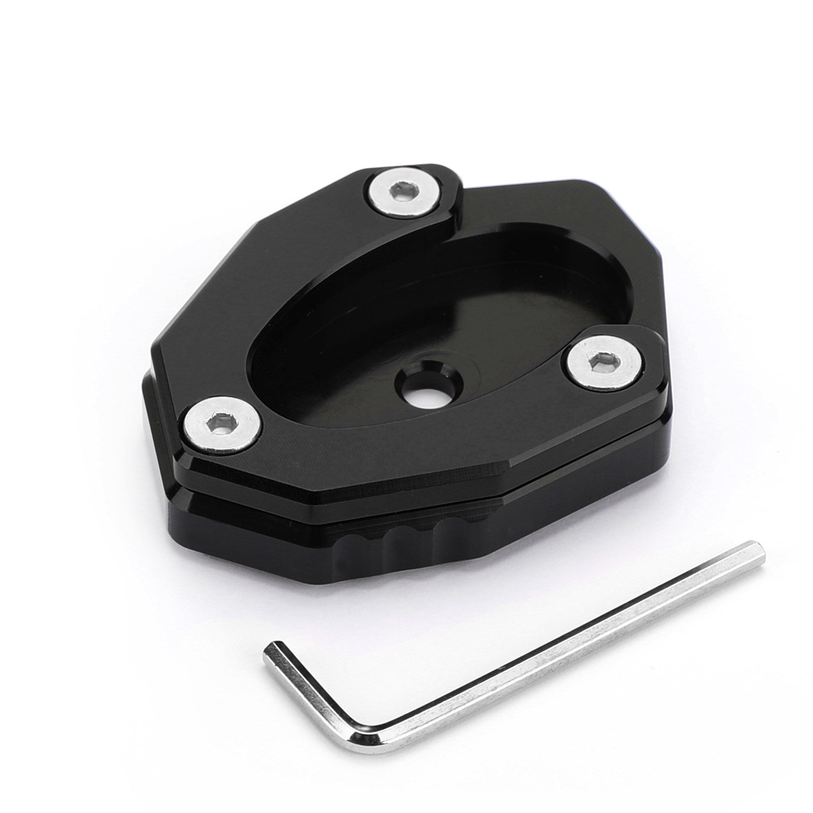 Kickstand Side Stand Plate Extension Pad For KAWASAKI Z650 Z1000SX 17-19 Black