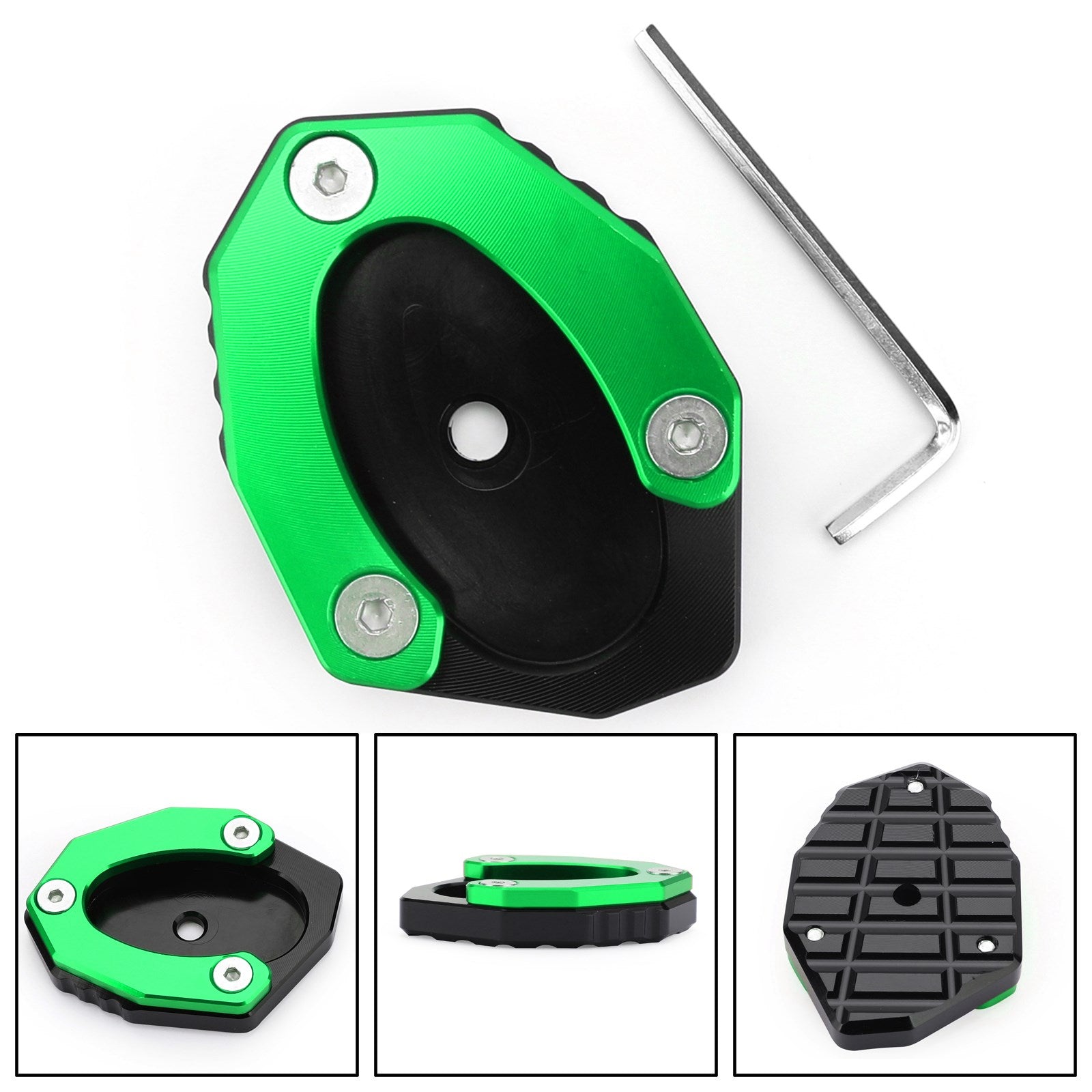 Kickstand Side Stand Plate Extension Pad For KAWASAKI Z900 Z1000SX 17-19 Green