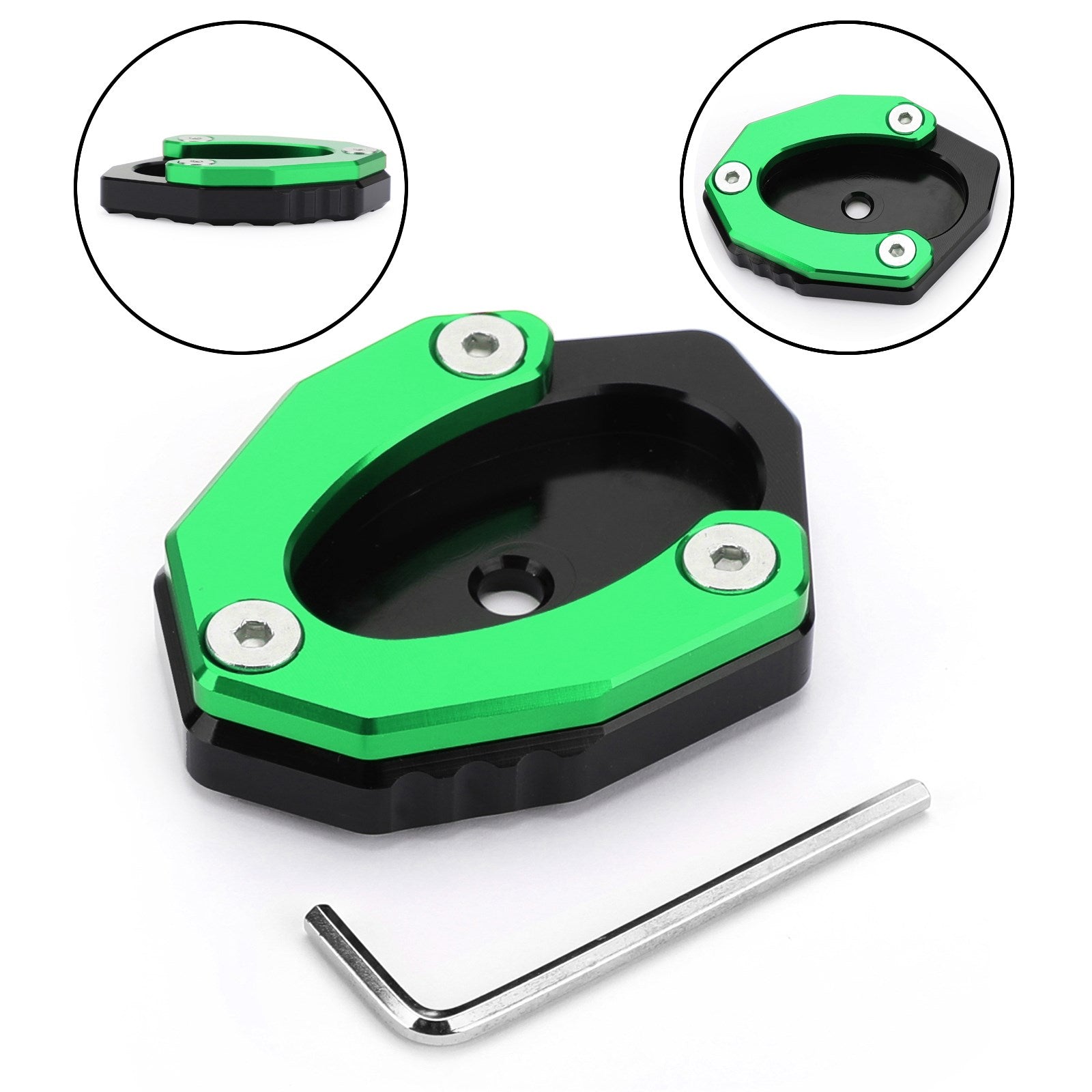 Kickstand Side Stand Plate Extension Pad For KAWASAKI Z900 Z1000SX 17-19 Green