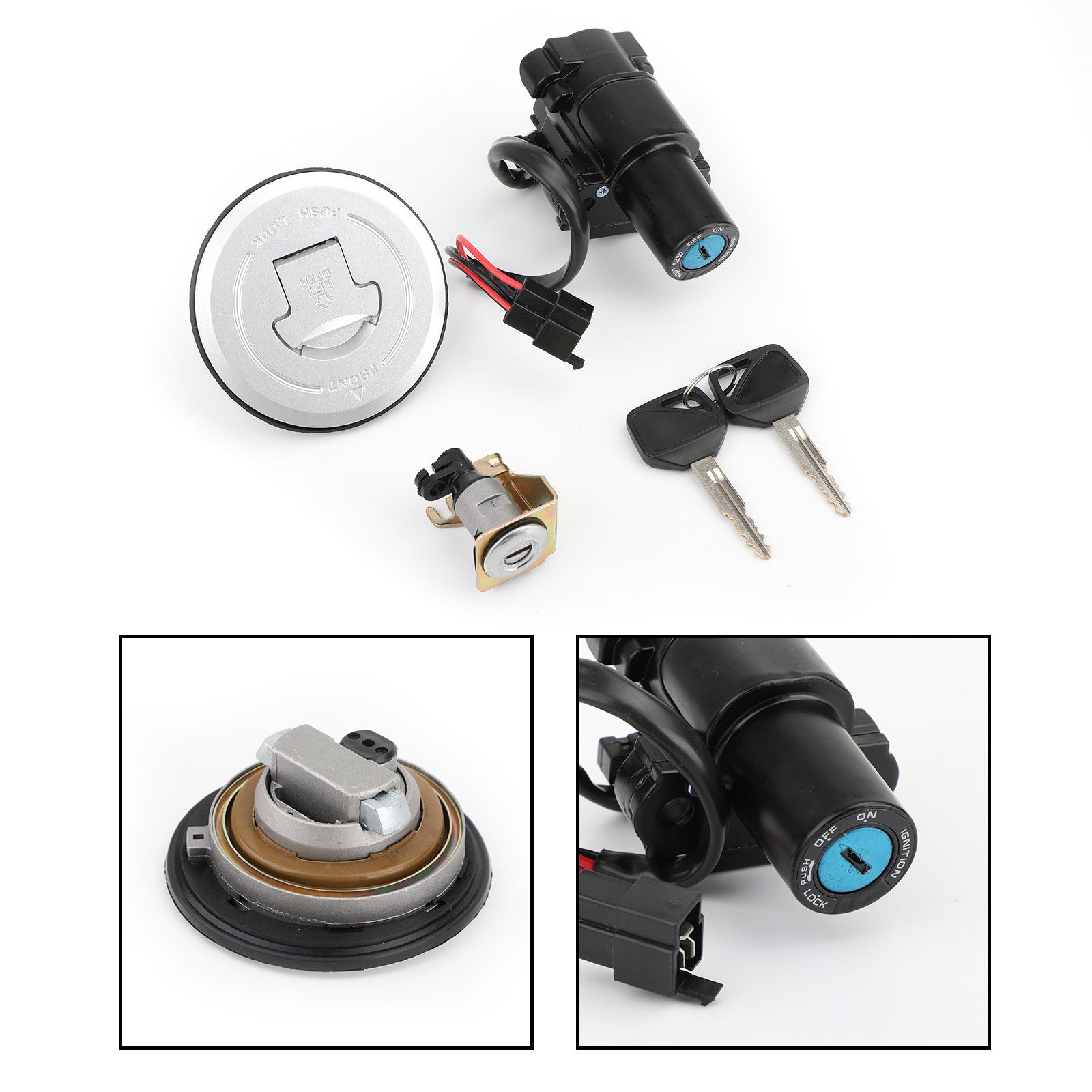 Ignition Switch Fuel Gas Cap Seat Lock Keys Set For Honda CBR250R CBR300R 11-18 Generic