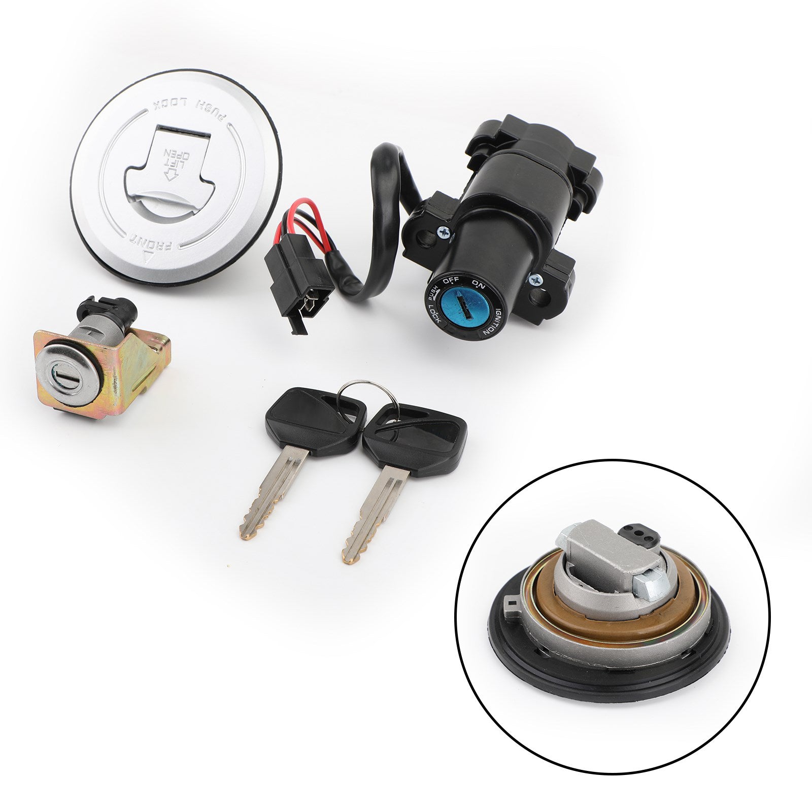 Ignition Switch Fuel Gas Cap Seat Lock Keys Set For Honda CBR250R CBR300R 11-18 Generic