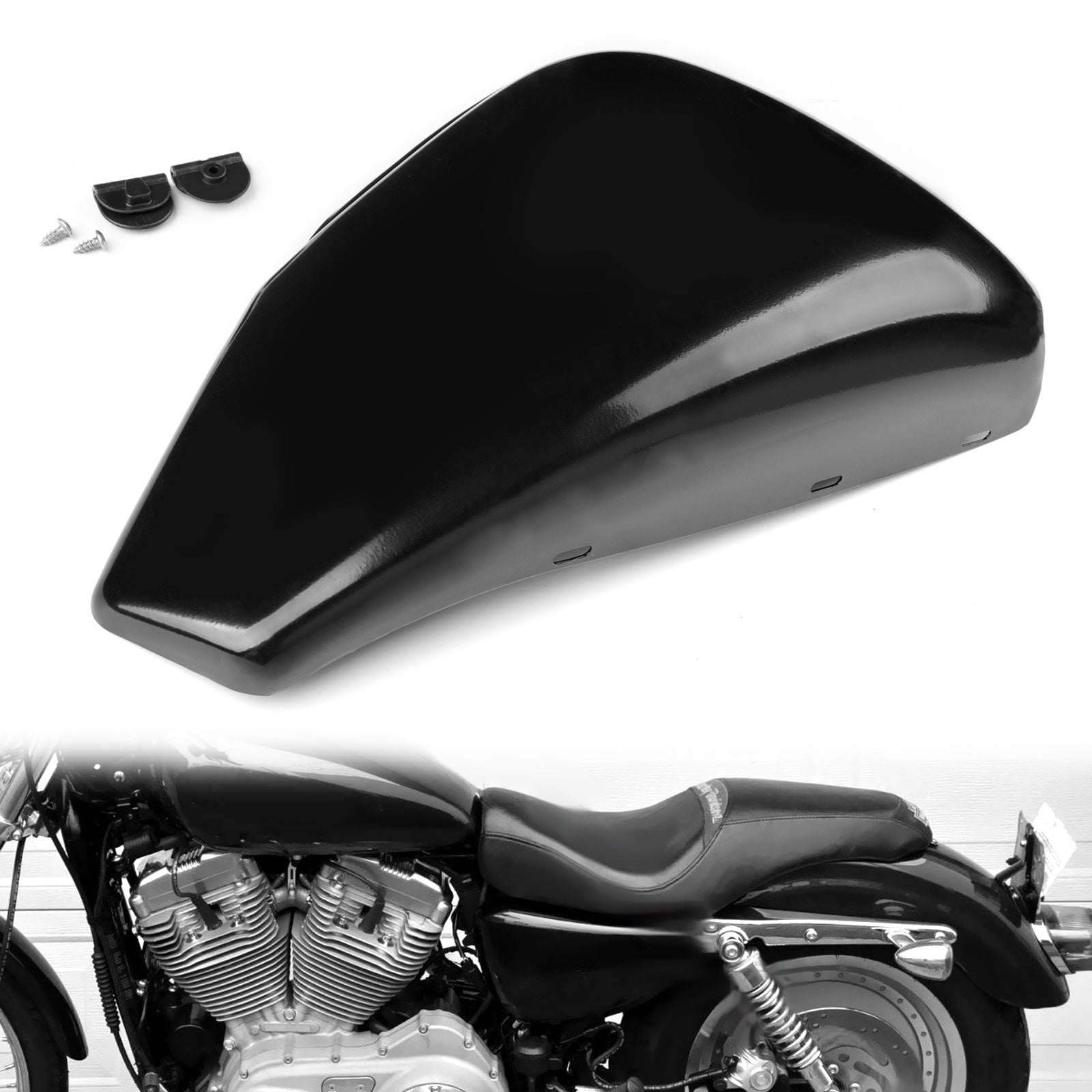 1 For Side Cover Left Iron piece Battery UK 1200 Sportster 2004-13 883 XL