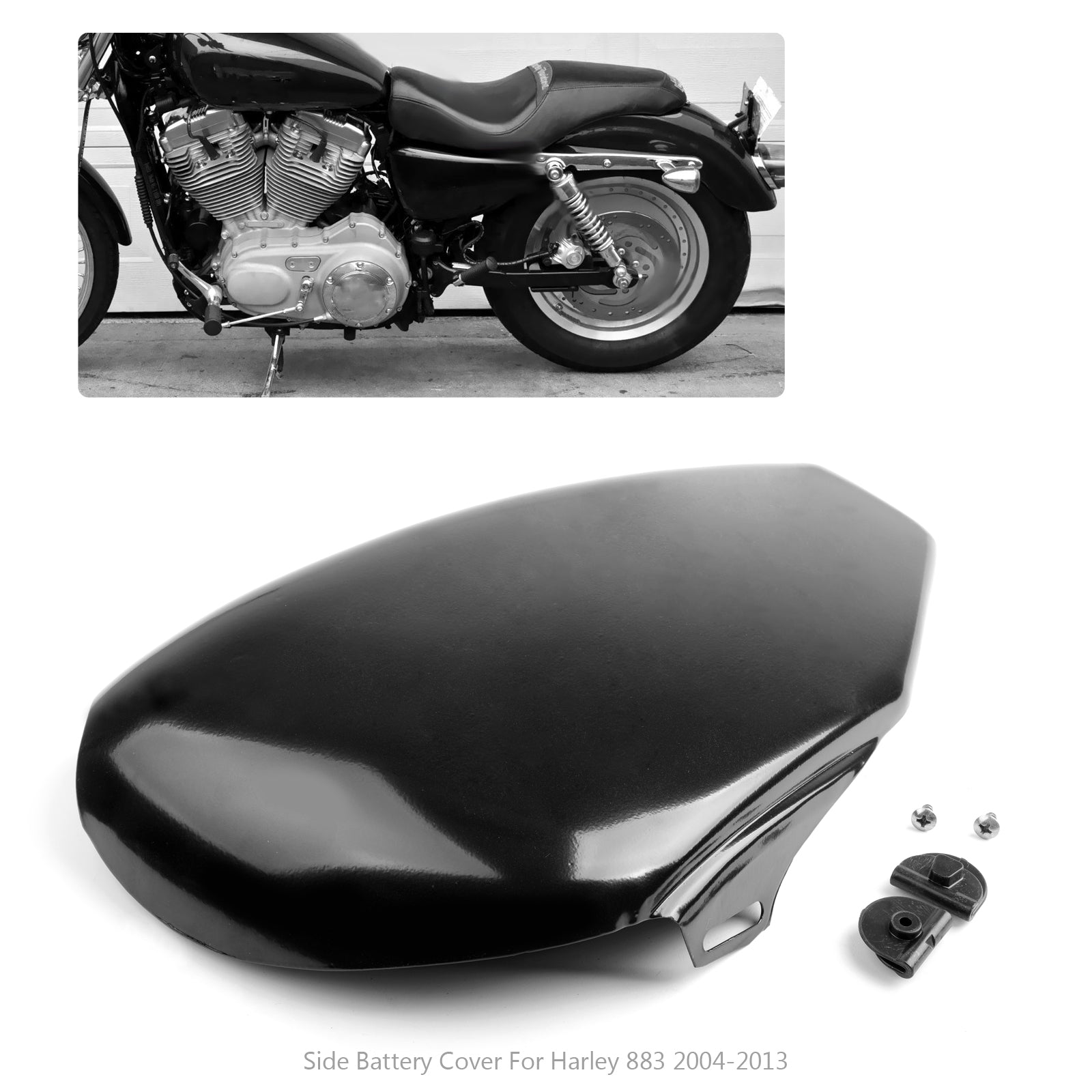 1 For Side Cover Left Iron piece Battery UK 1200 Sportster 2004-13 883 XL