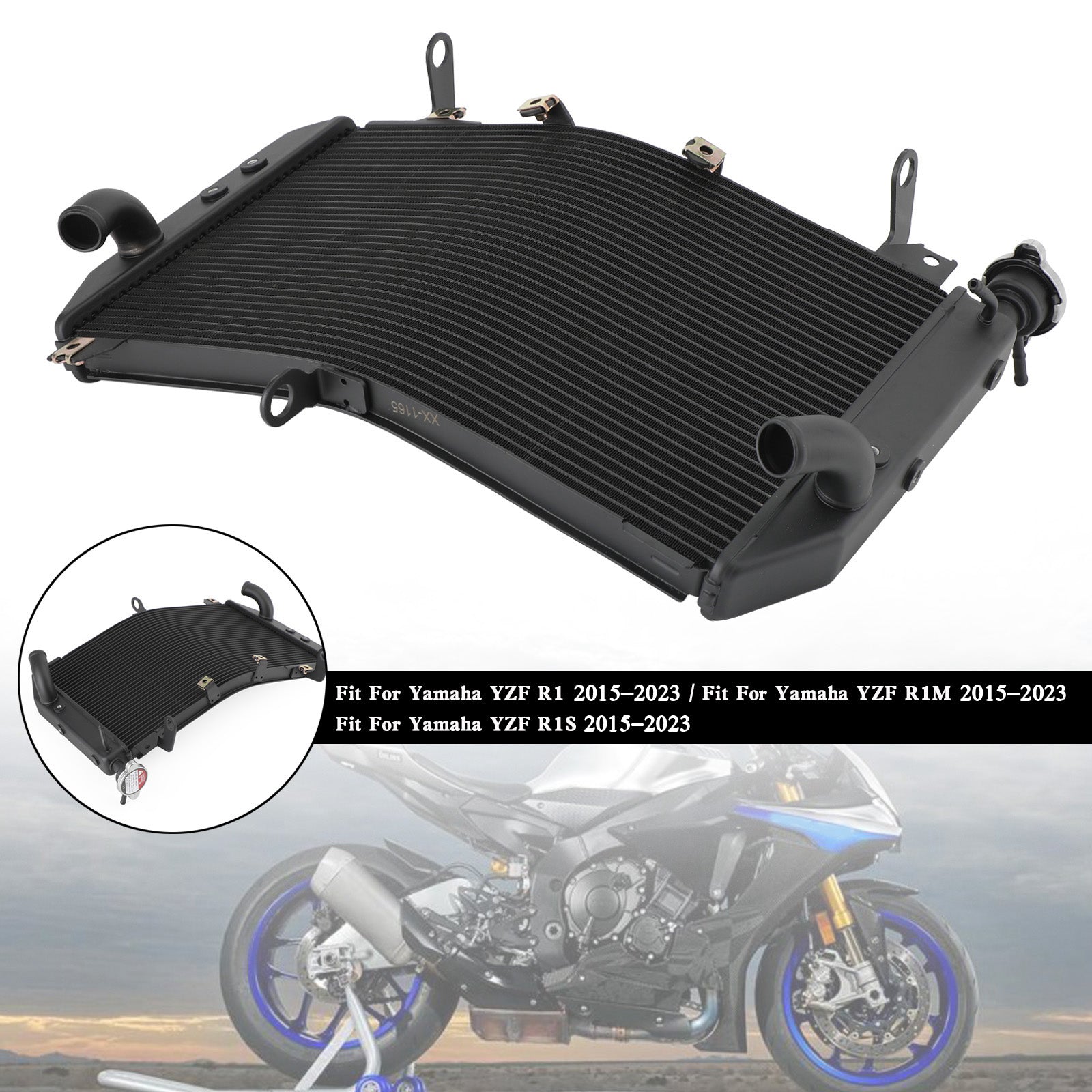 Aluminium Engine Radiator Cooler Cooling For Yamaha YZF R1 R1M R1S 2015-2023