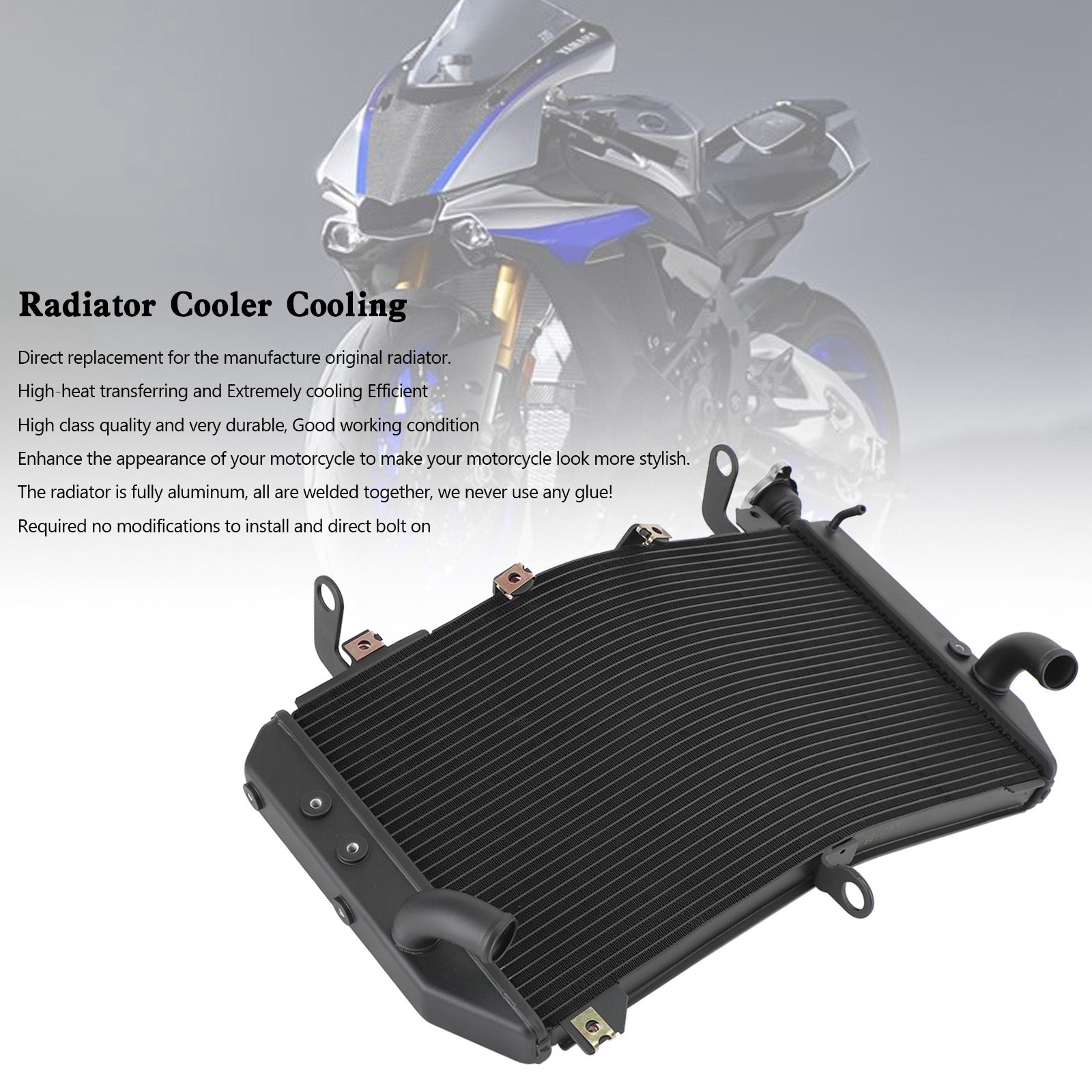 Aluminium Engine Radiator Cooler Cooling For Yamaha YZF R1 R1M R1S 2015-2023