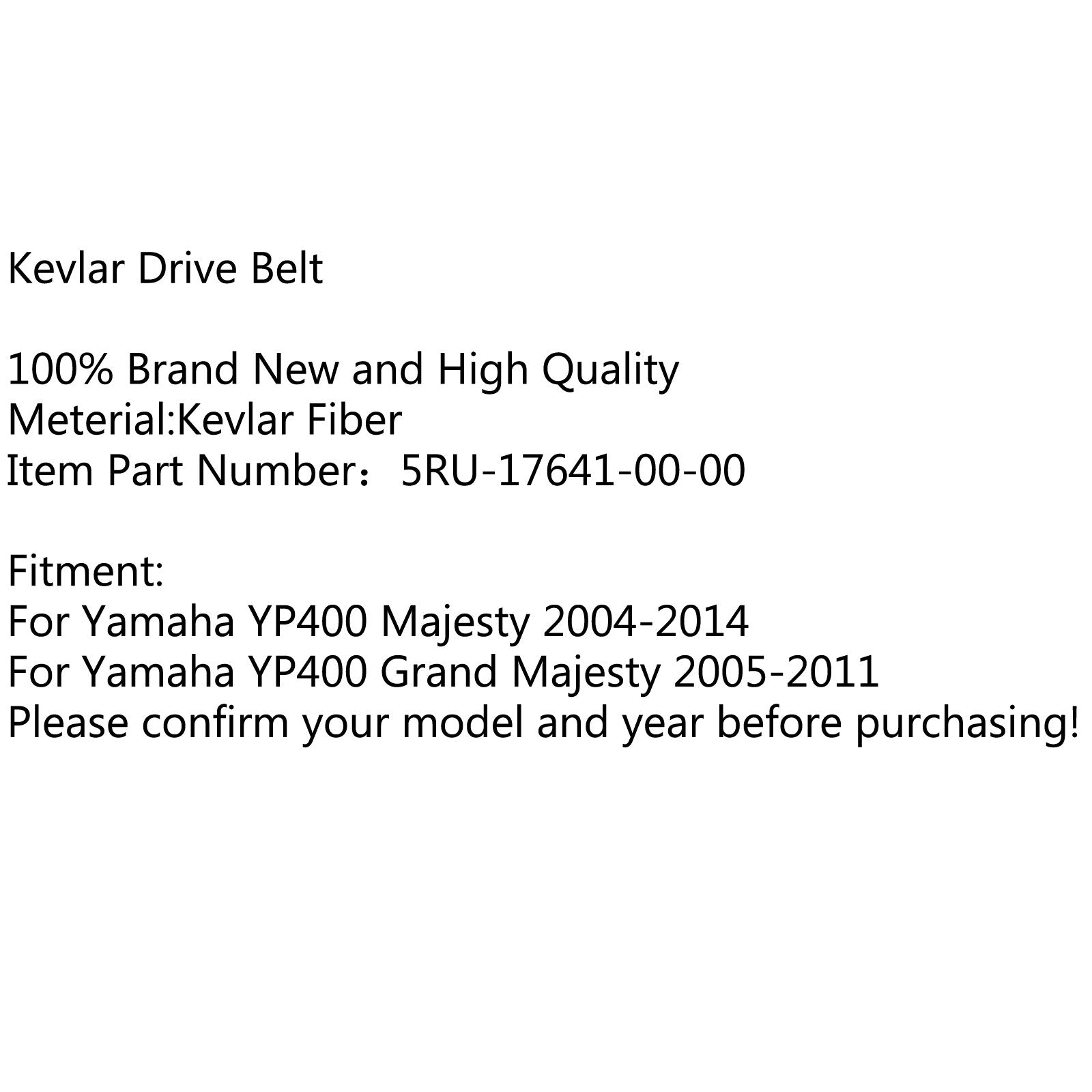 Transmission Belt Premium Drive Belt Fit For Yamaha YP400 Majesty 2004-2014 YP400 Grand Majesty