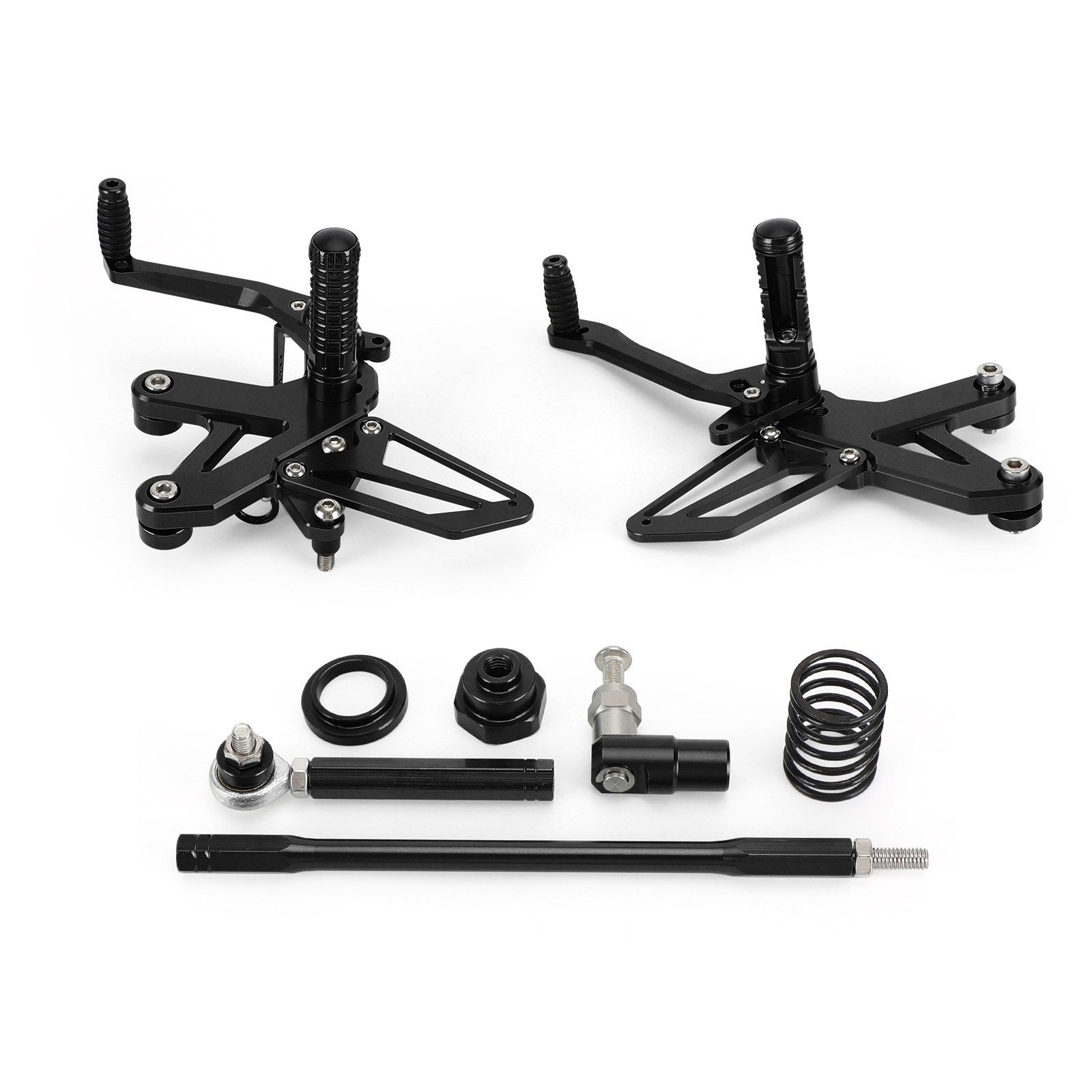 Black Rear Sets Footpegs Footrest For Kawasaki Ninja ZX-25R ZX25R 2020-2021