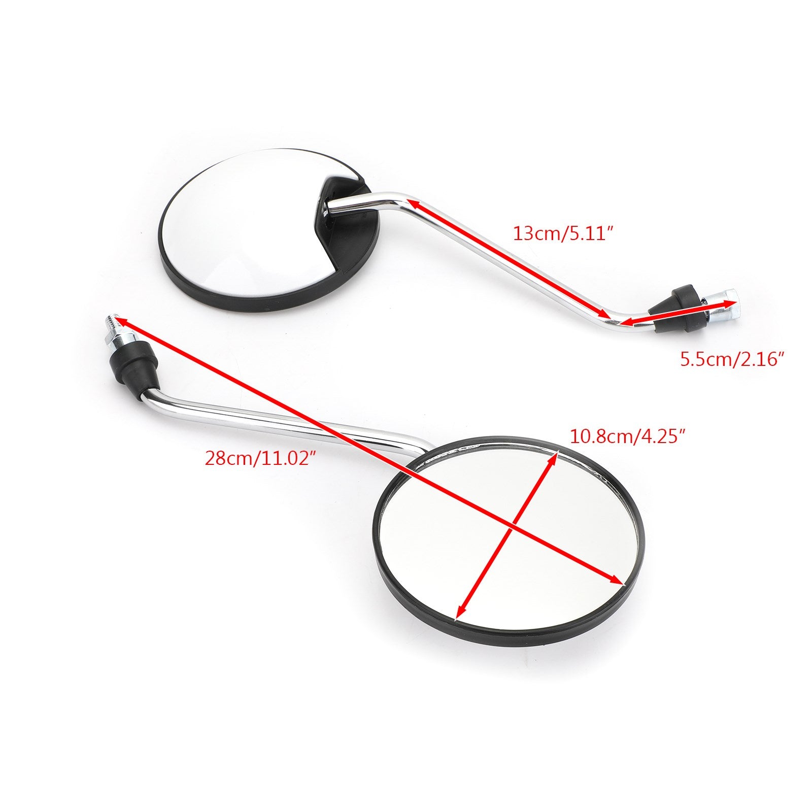 Espejos universales para ciclomotor Scooter 8mm para Vespa Piaggio Liberty 50-150cc