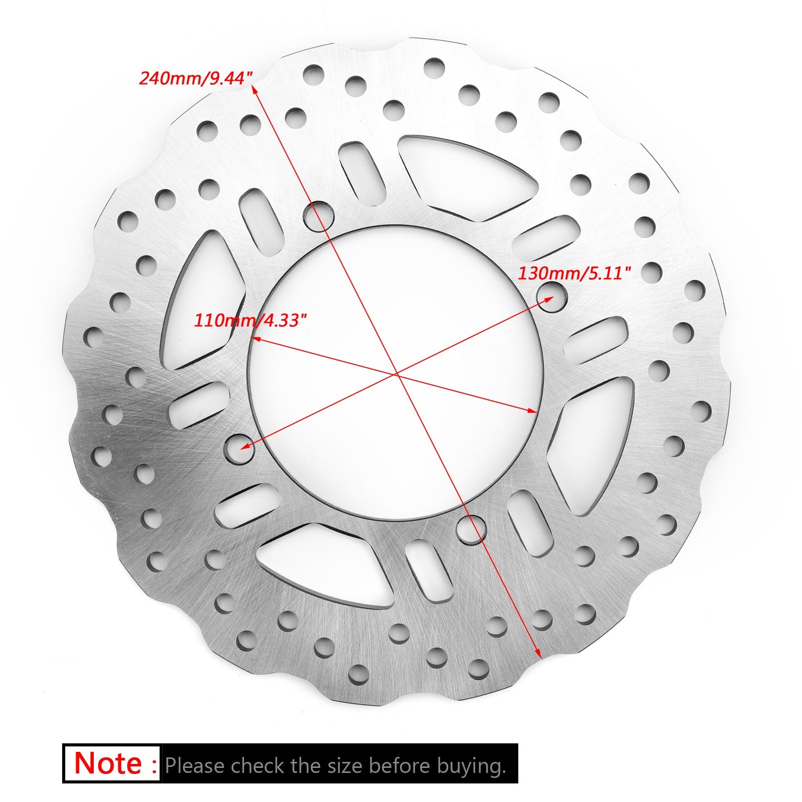 Rear Brake Rotor Disc Fit for Kawasaki Z750/R ZZR1400 ZG1400 Concours 14 07-17