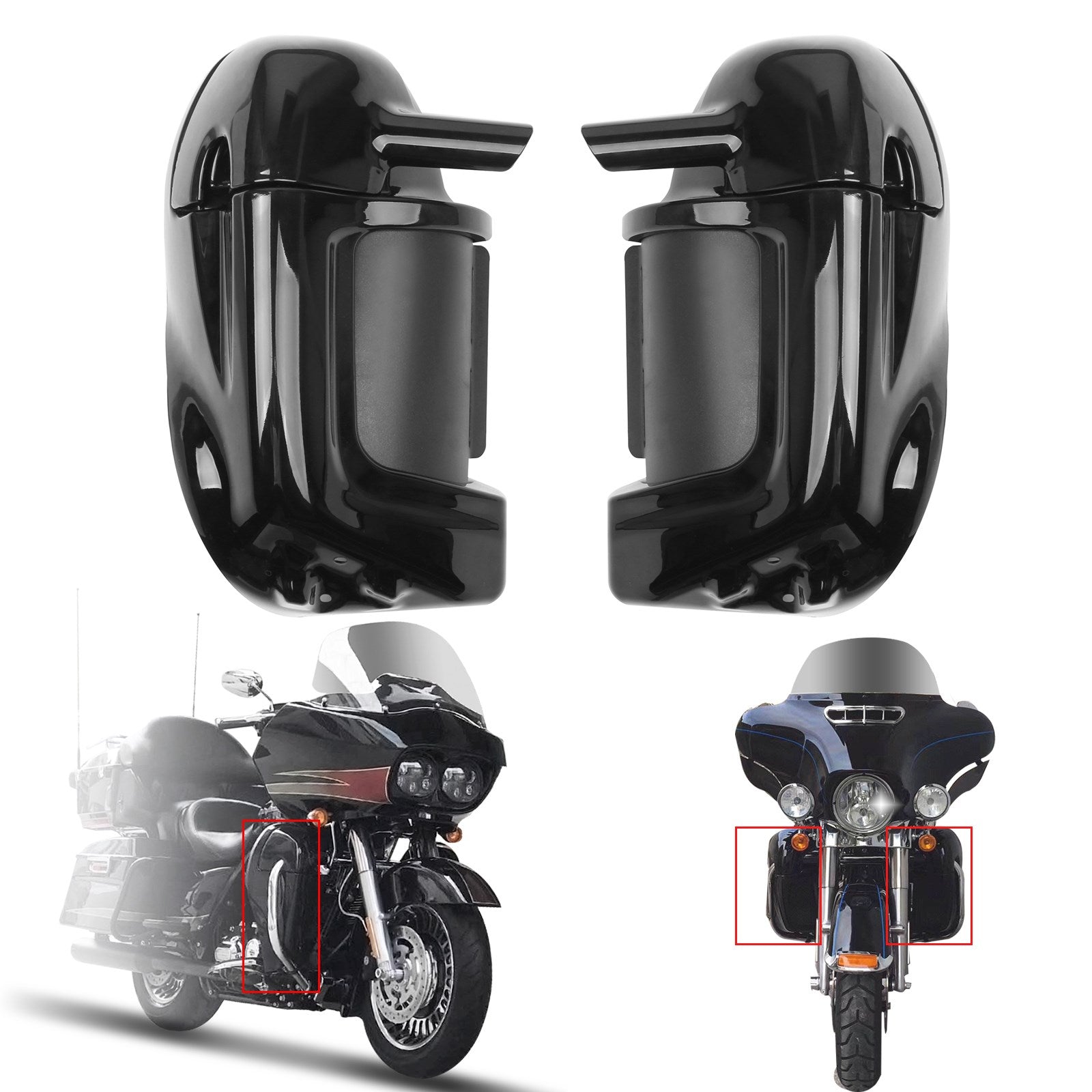 Baixa as pernas com ventilação com ventilação Faixa de luvas para a Harley Road Street Electra Glide 1983-2013
