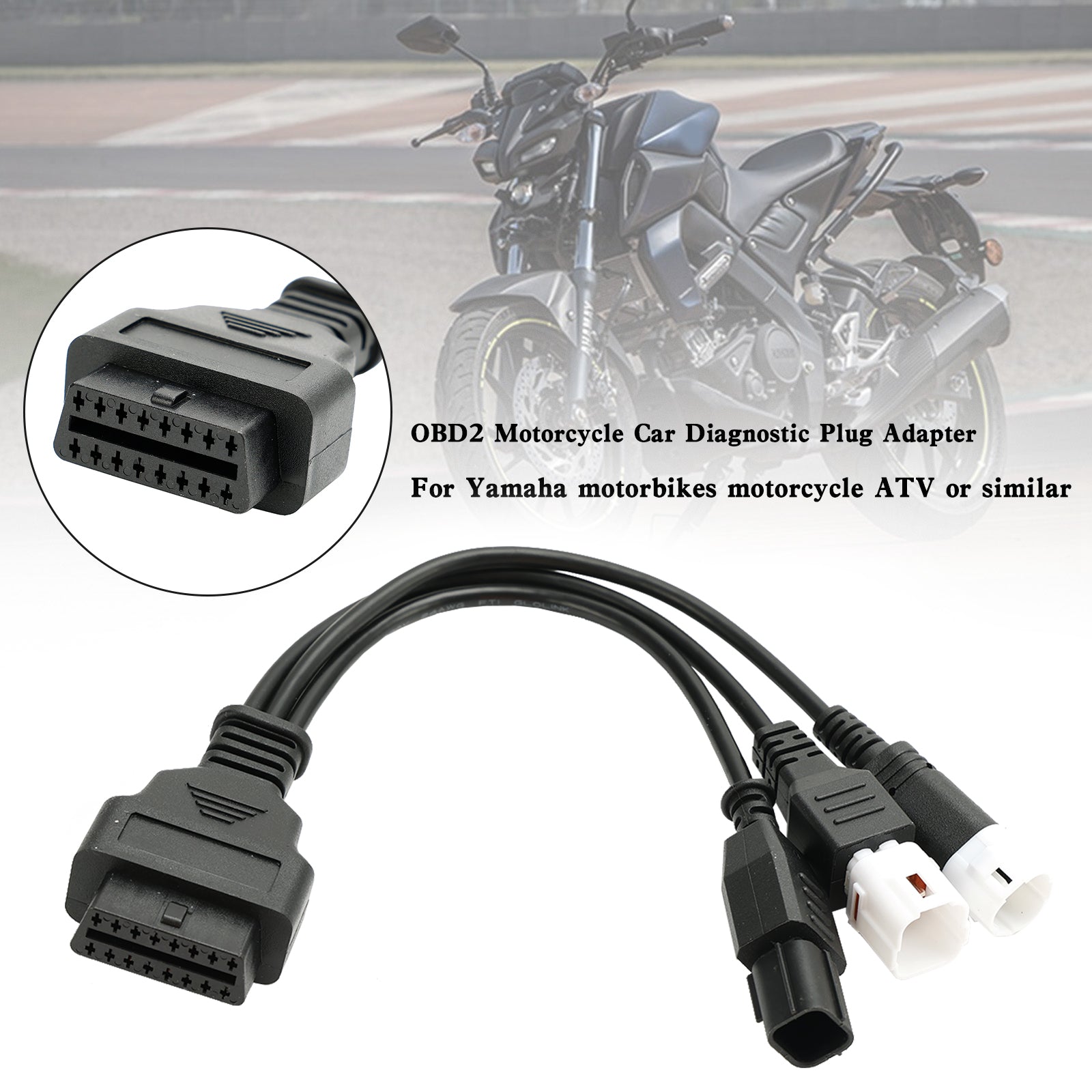 3 pin 4 pin 2in1 OBD2 Diagnostic Adapter Connector For Yamaha Motorcycle