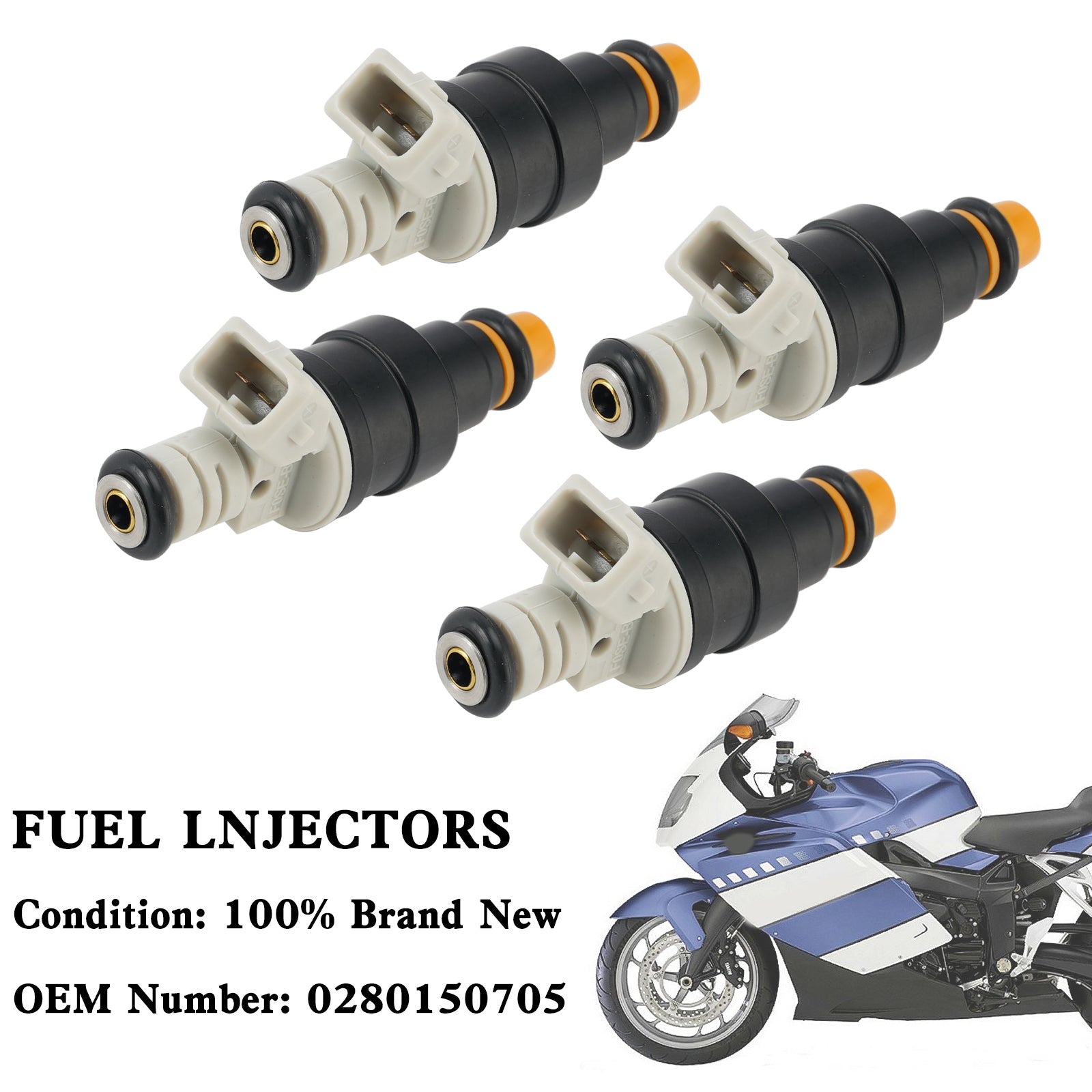 4PCS Motorcycle Fuel Injector 0280150705 For BMW K1 K100 K1100 K1200 RS LT GT