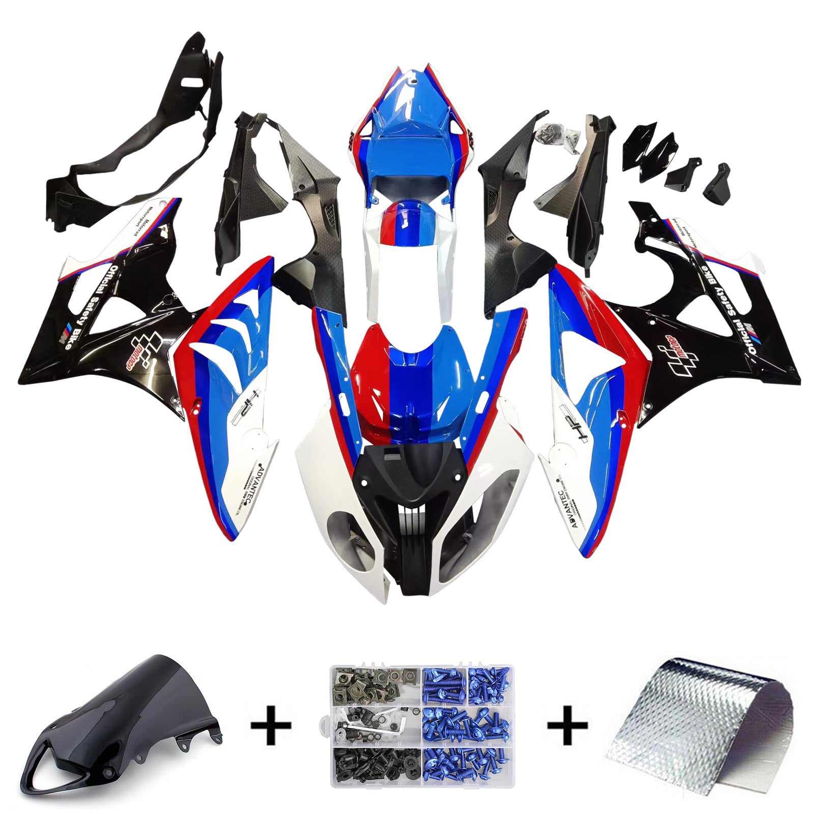 2009-2014 BMW S1000RR Injection Fairing Kit Karosseri Plast ABS Generisk