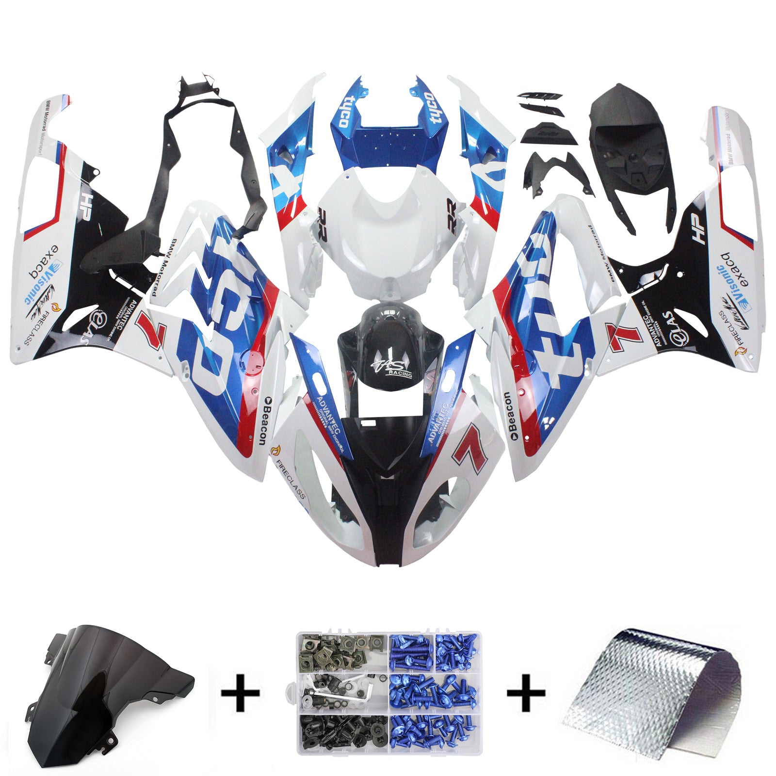 2015-2016 BMW S1000RR Injection Fairing Kit Karosseri Plast ABS Generisk