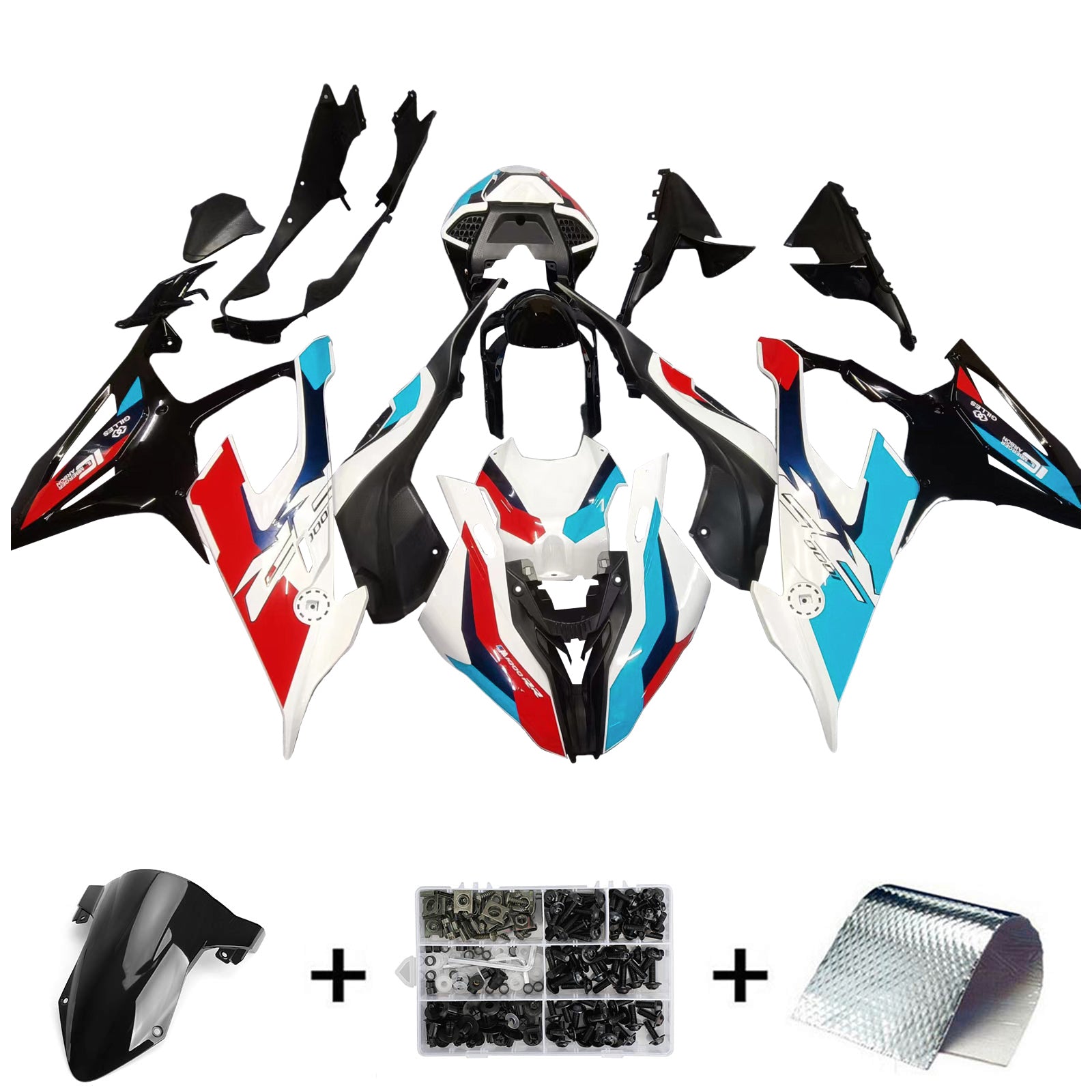 2019-2022 BMW S1000RR Amotopart Injection Fairing Kit Karosseri Plast ABS #103