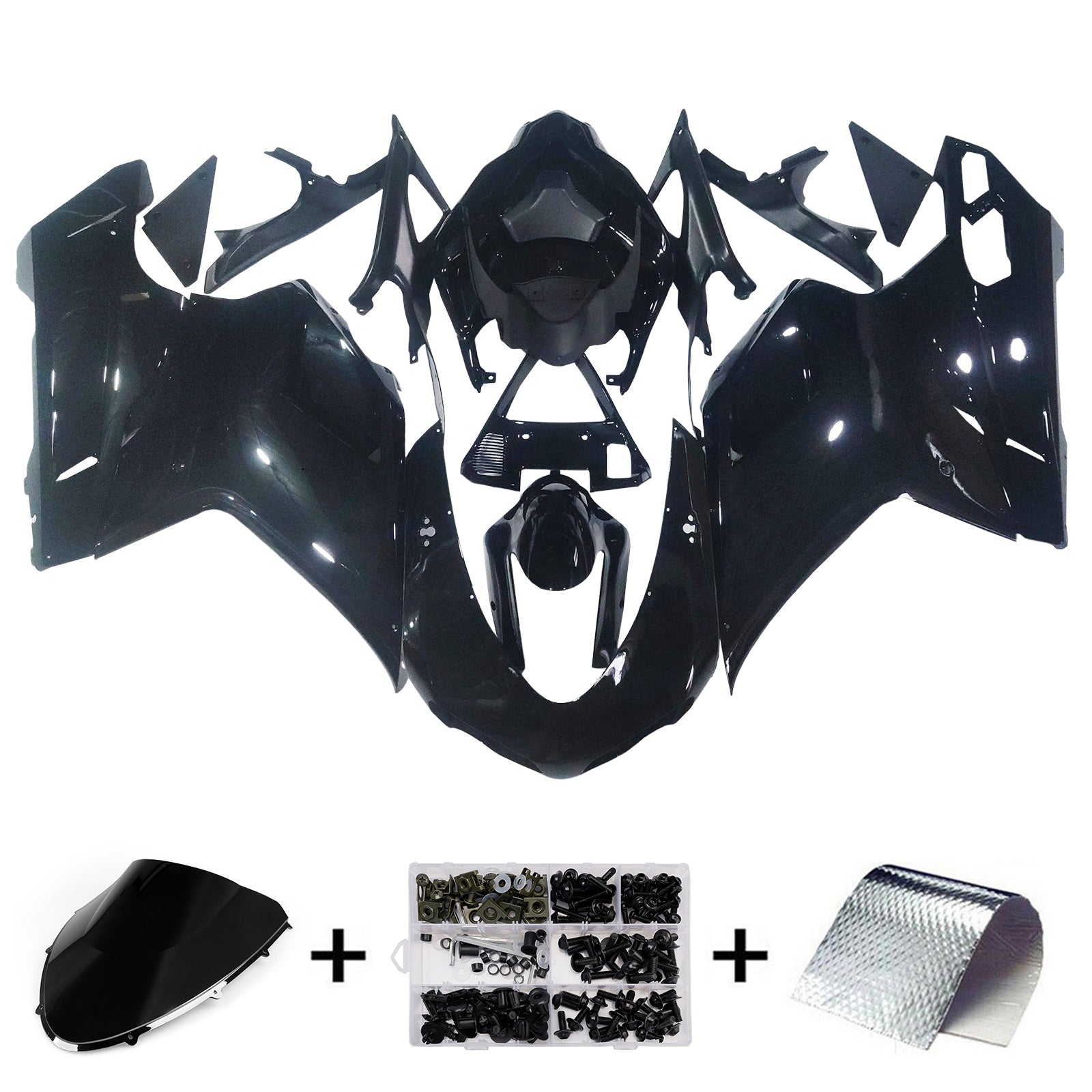 2007-2012 Ducati 1098/1198/848 zwarte carrosseriekuip ABS spuitgietmatrijs 14 # algemeen