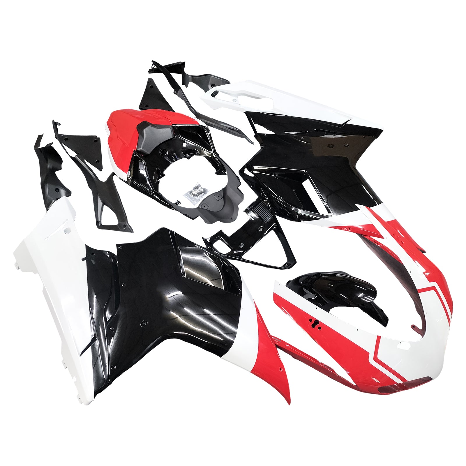 2007-2012 Ducati 1098/1198/848 Rood Zwart Carrosseriekuip ABS Spuitgietmatrijs 16 # Generiek
