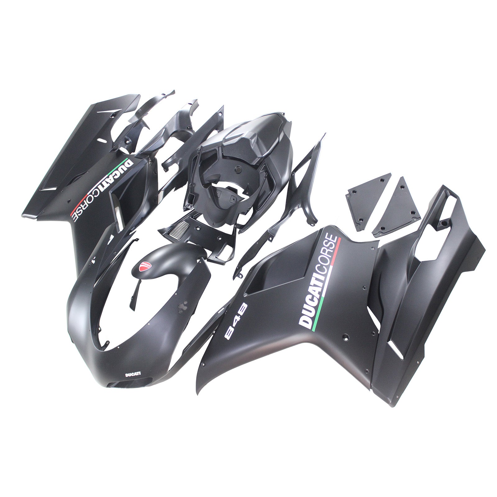 2007-2012 Ducati 1098 Matte Black Fairing Kit