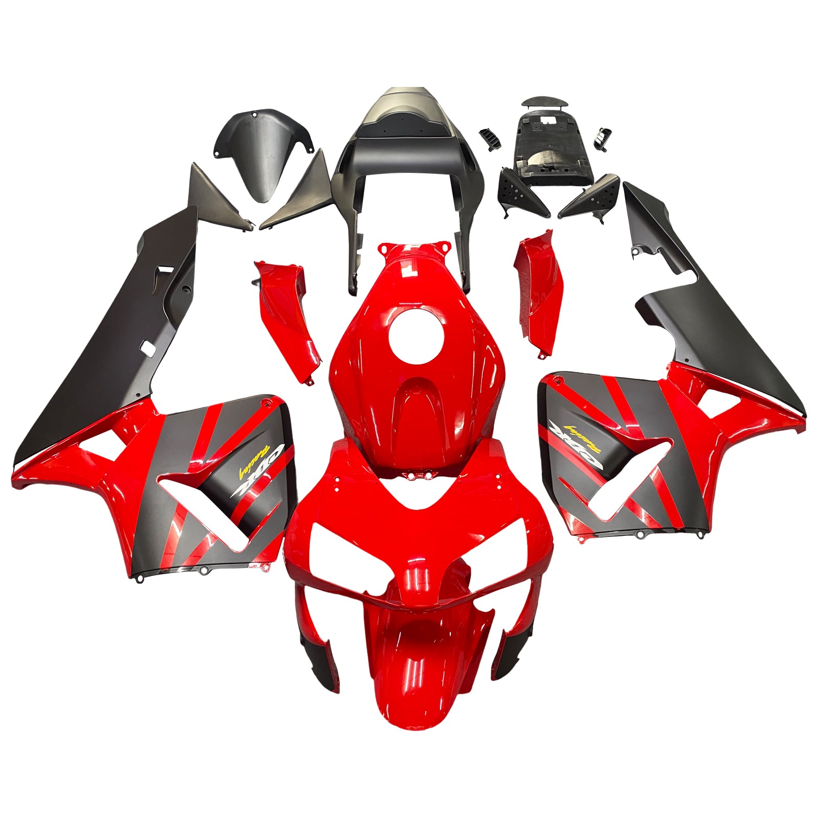 2003-2004 Honda CBR600RR Kit de carénage Amotopart noir et rouge