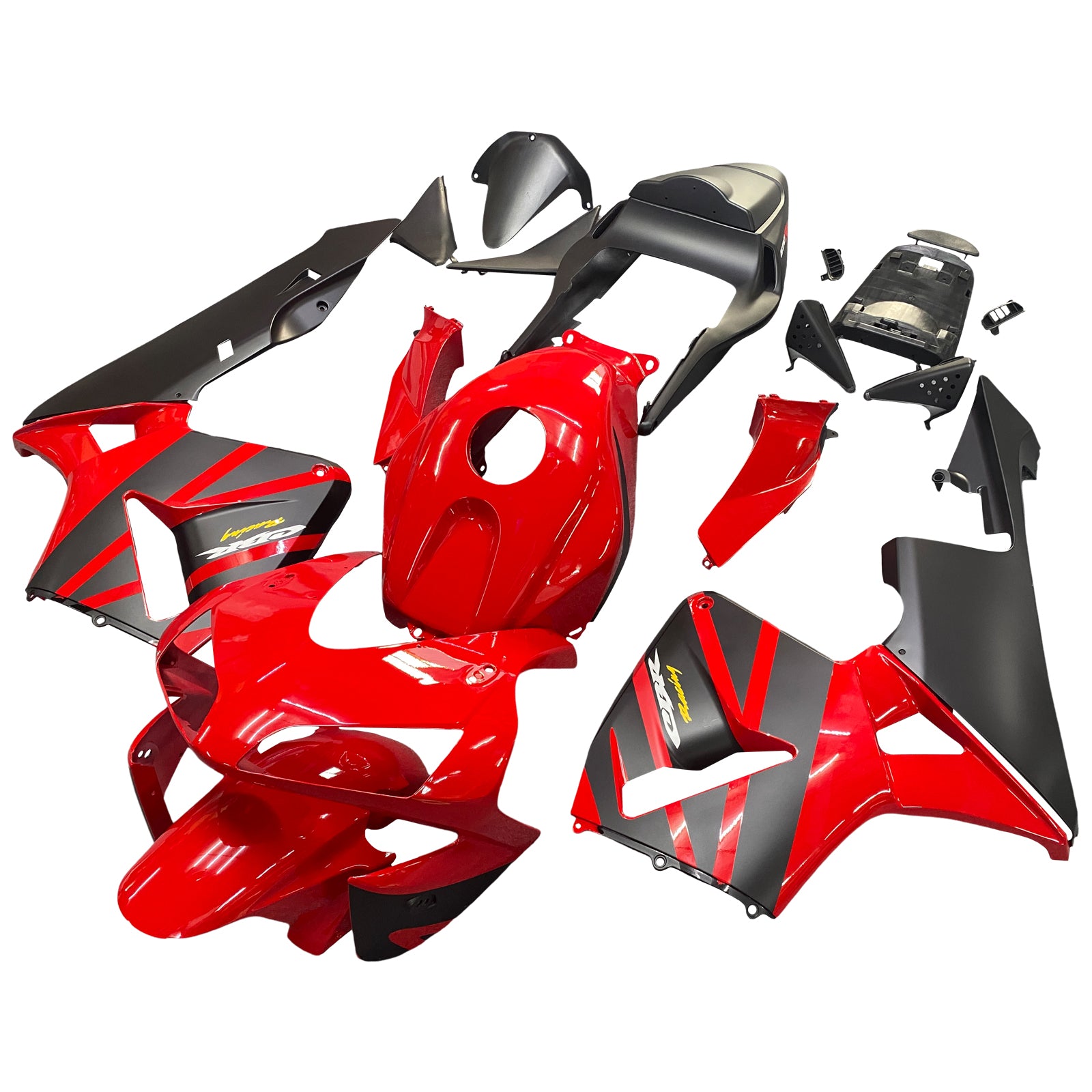 2003-2004 Honda CBR600RR Kit de carénage Amotopart noir et rouge