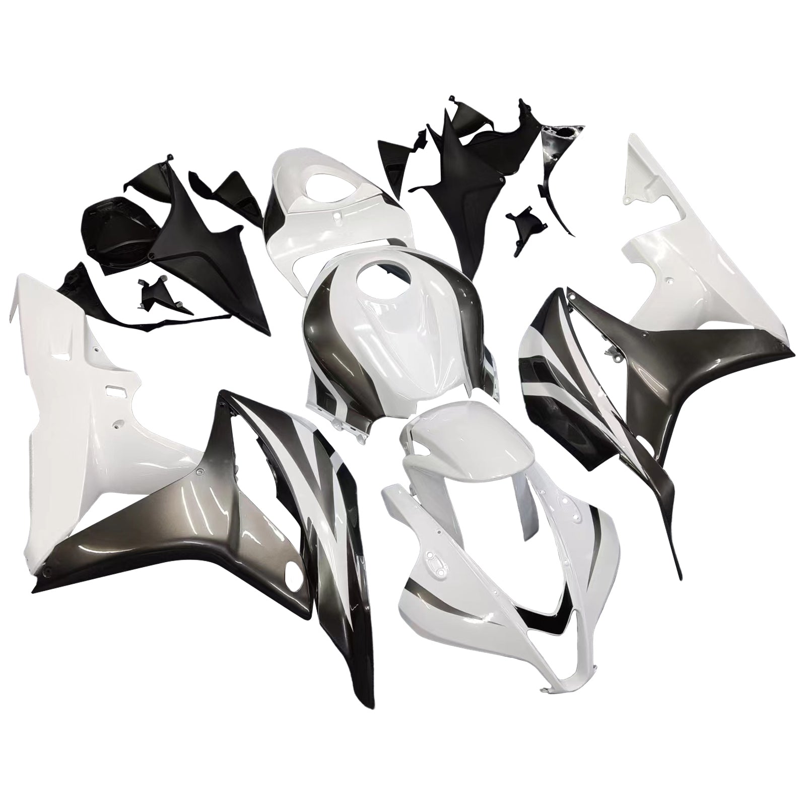 2007-2008 Honda CBR600RR White Black Generic Fairing Kit