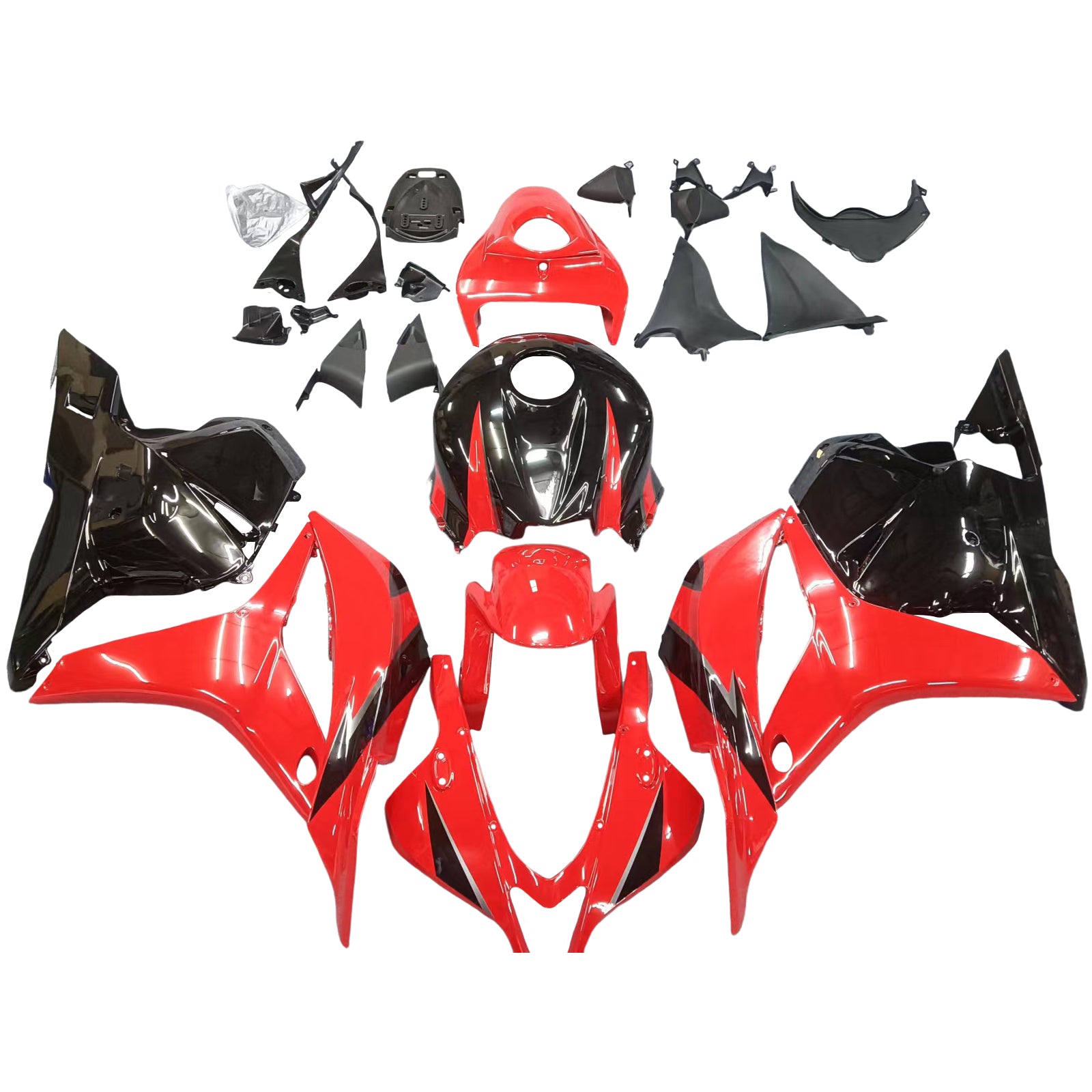 Kit de carénage rouge et noir Honda CBR600RR 2009-2012