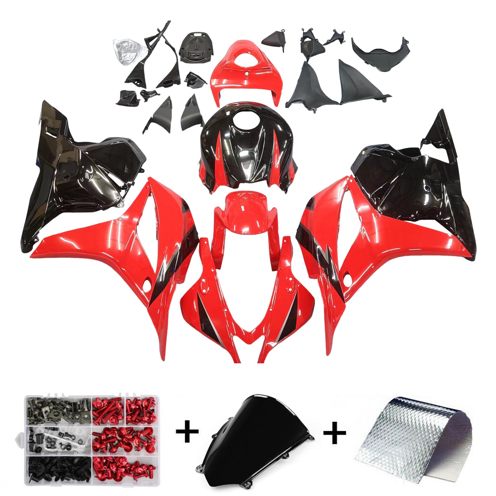 2009-2012 Honda CBR600RR Red&Black Fairing Kit