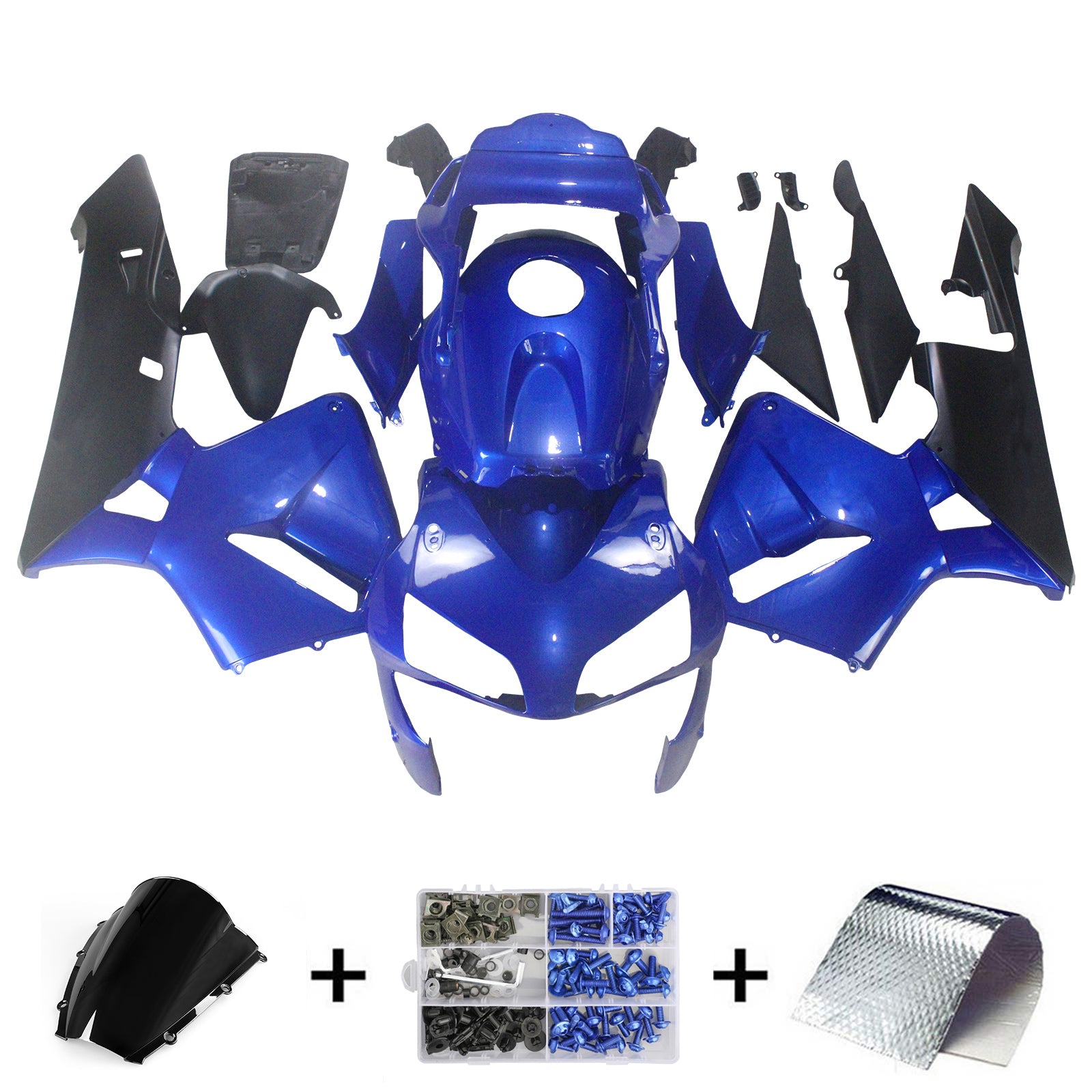 2003-2004 Honda CBR 600 RR Blauw & Zwart CBR Racing stroomlijnkappen Generiek