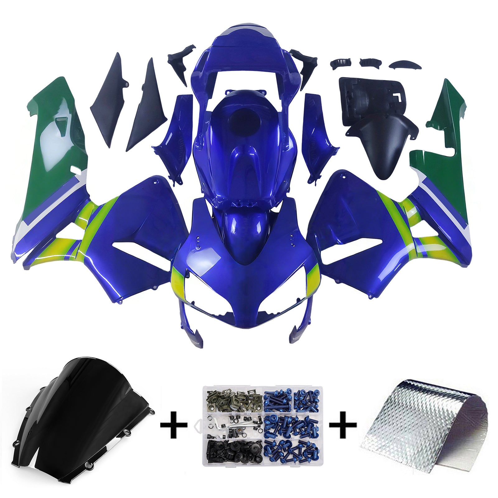 Carenados 2003-2004 Honda CBR 600 RR Azul & Movistar Racing Verde Genérico