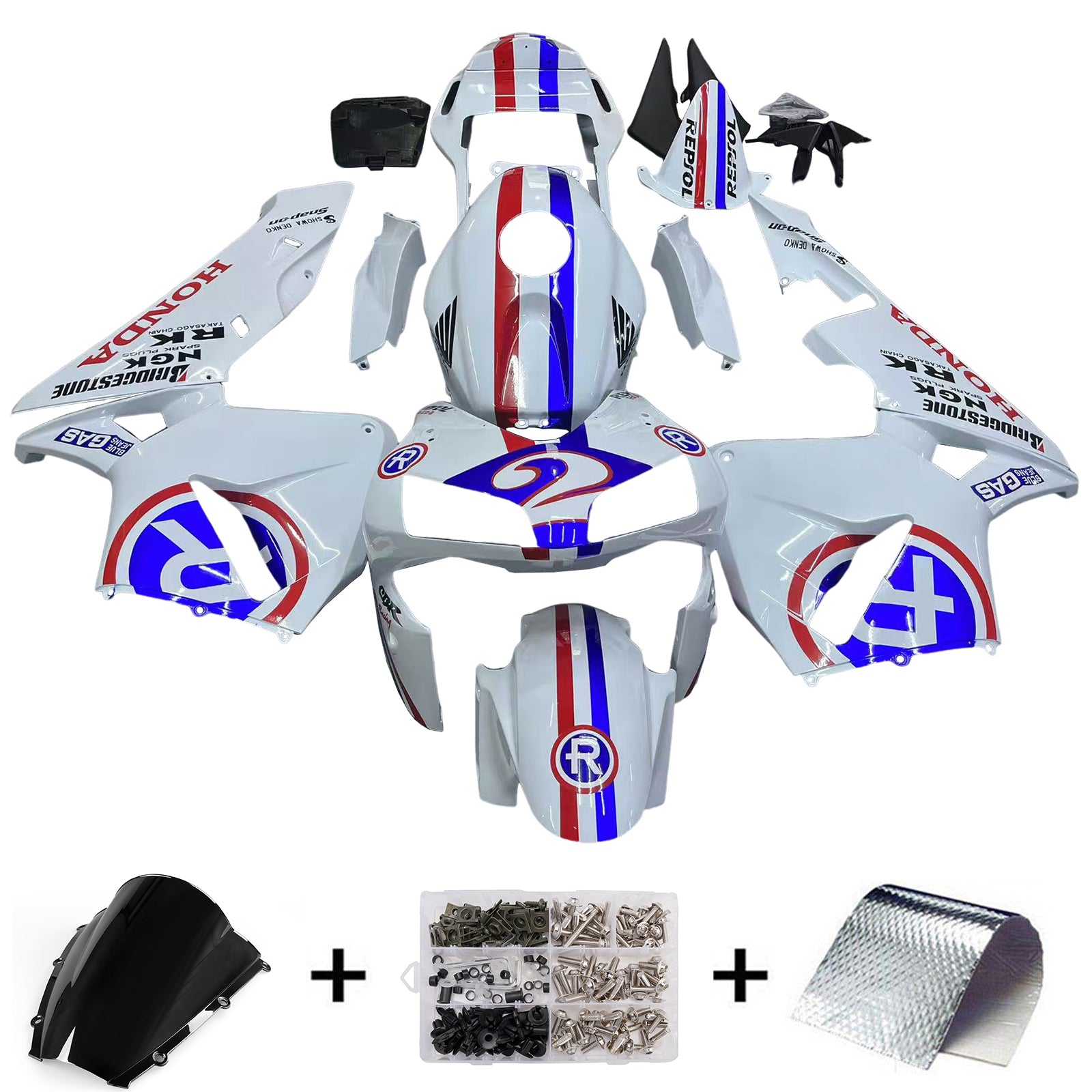 FATINGS 2003-2004 HONDA CBR 600 RR No.2 White Repsol Racing Generic