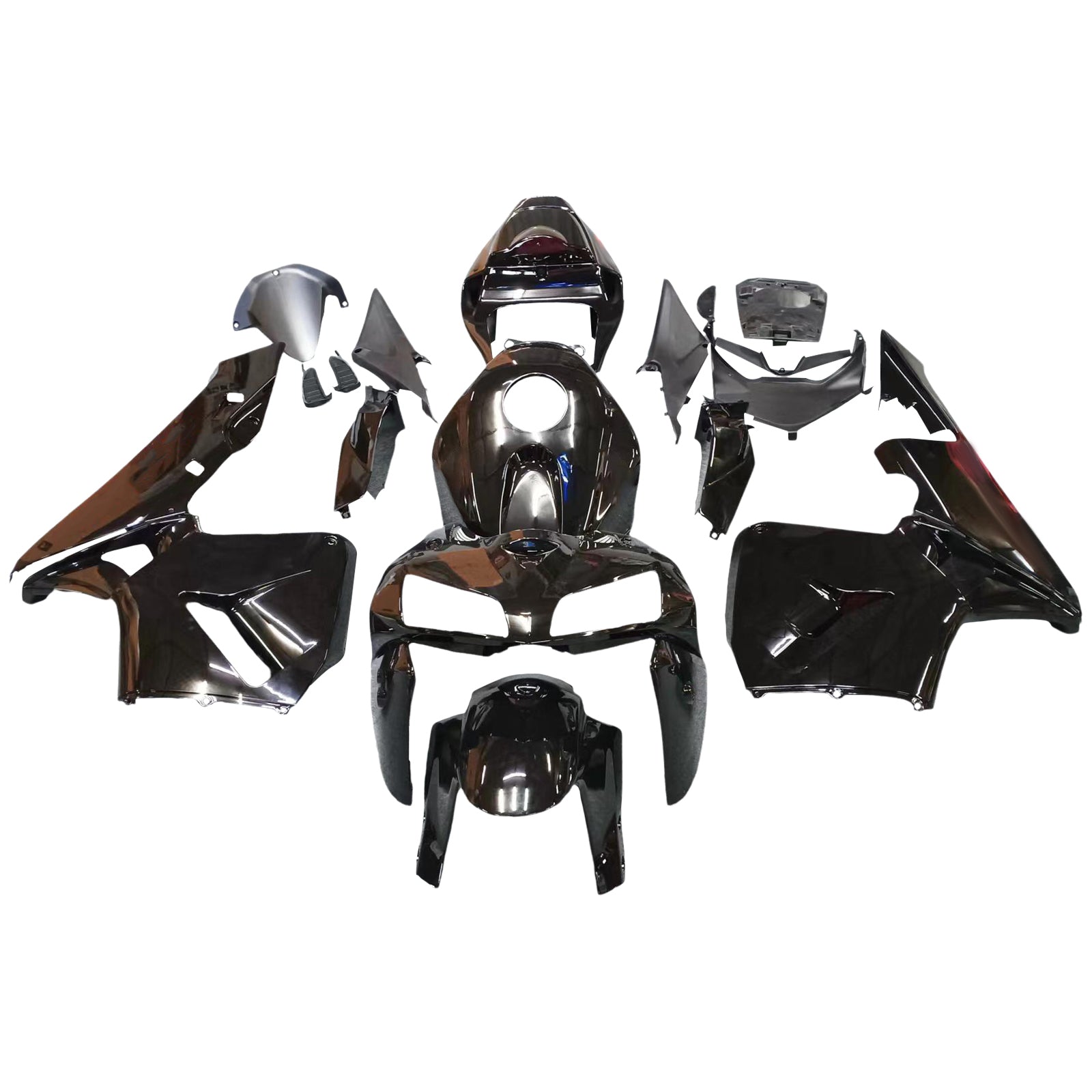 2005-2006 CBR600RR carrosseriekuip zwart ABS spuitgegoten kunststoffen set algemeen