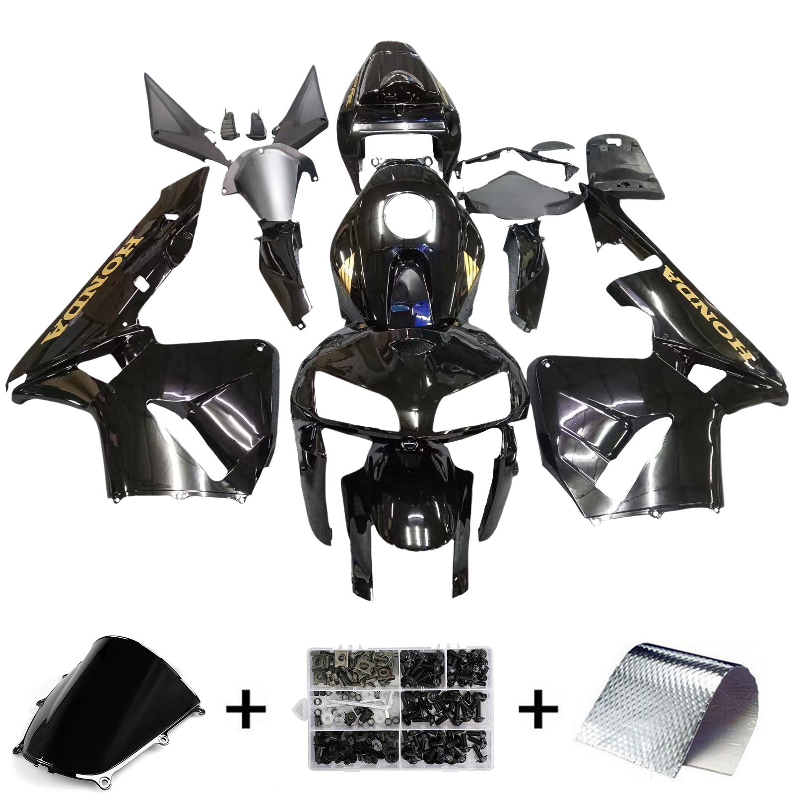 Kit de carénage noir Honda CBR600 2005-2006