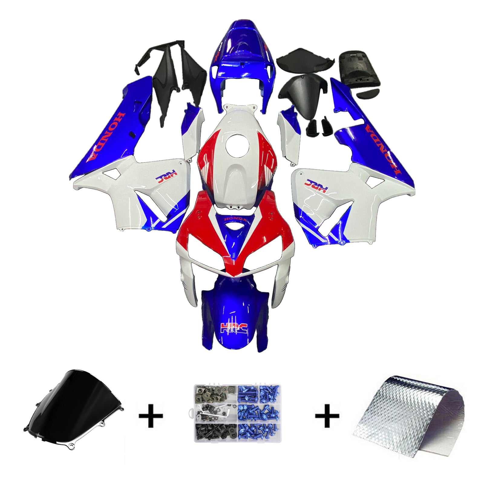 Kit de carénage blanc et bleu Honda CBR600 2005-2006