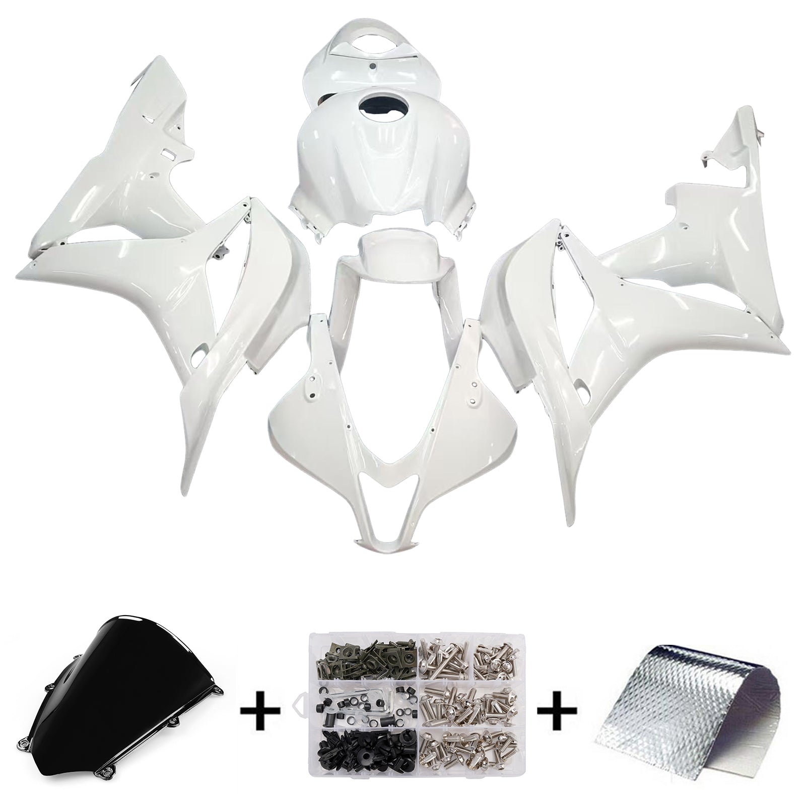 2007-2008 Honda CBR600 Fairing White Kit