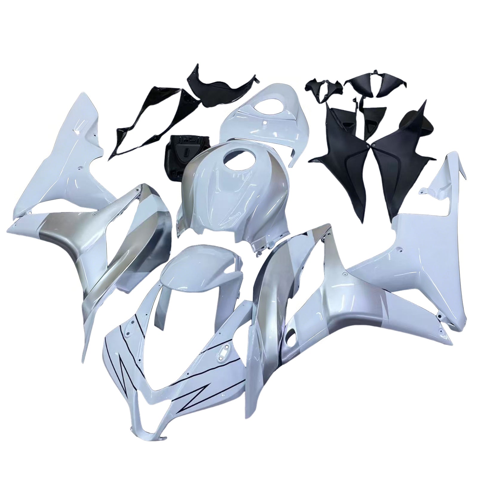 Honda CBR 600 RR, strieborná, 2007-2008 & Biele Repsol Racing Fairings Generic