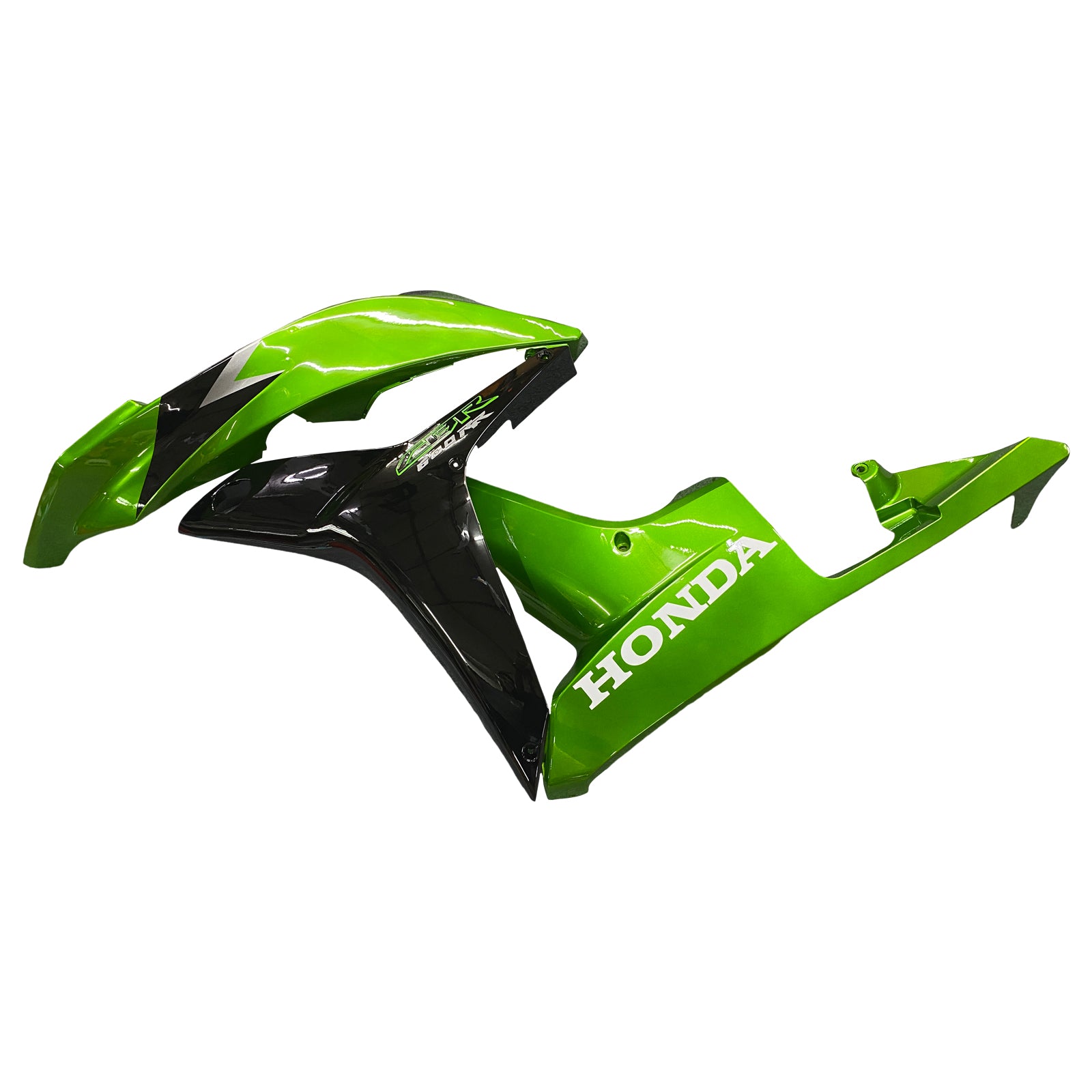 2007-2008 Honda CBR 600 RR Metallic Black & Green Honda Racing Fairings Generic