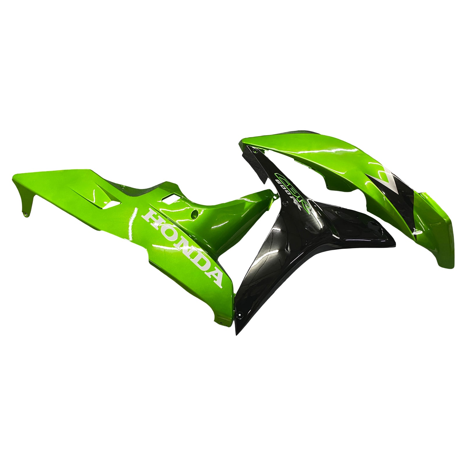 2007-2008 Honda CBR 600 RR Metallic Black & Green Honda Racing Fairings Generic