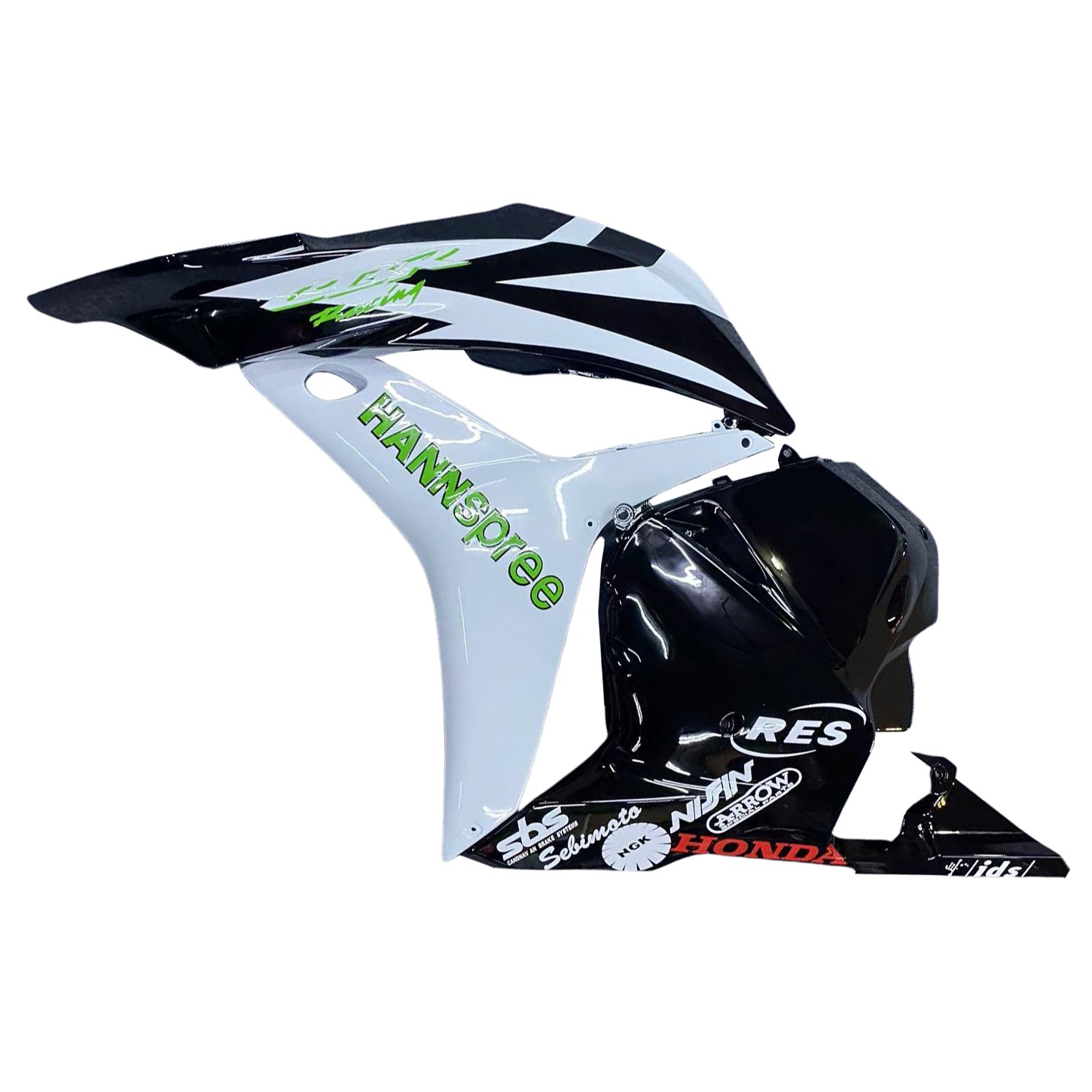2009-2012 Honda CBR 600 RR White & Black Hannspree Racing Fairings Generic