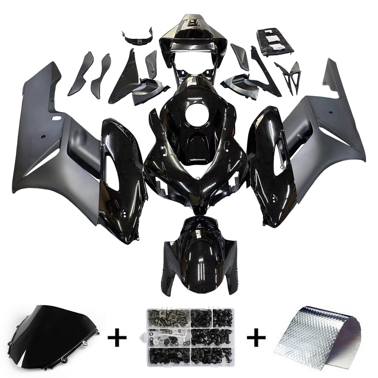 2004-2005 Honda CBR 1000 RR All Black RR Honda Racing Amotopart kåpor