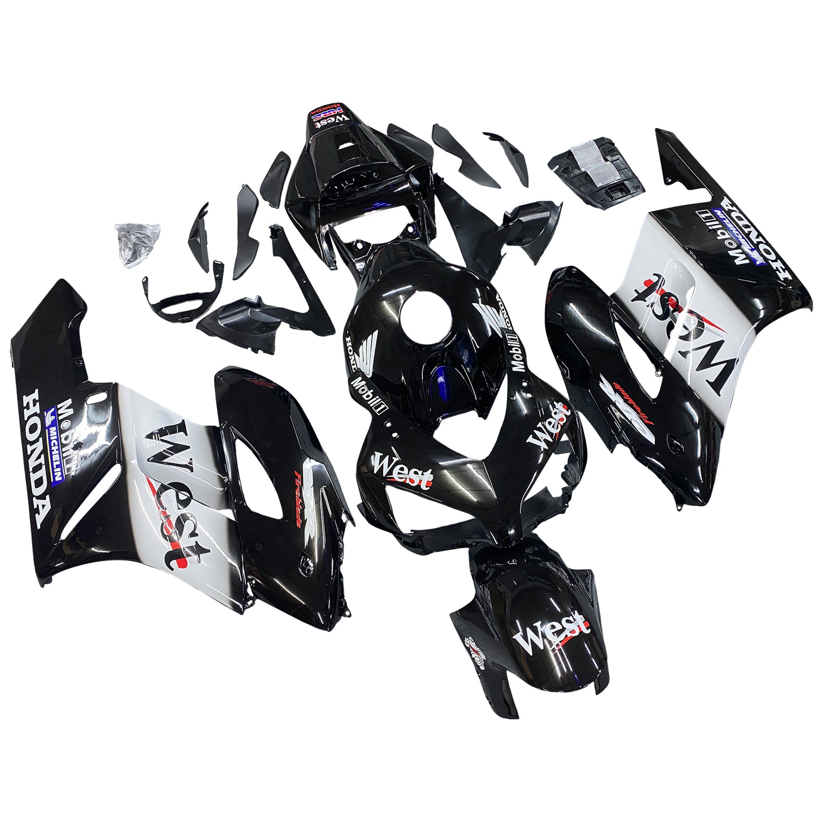 2004-2005 Honda CBR 1000 RR Black West Racing Amotopart Fairings