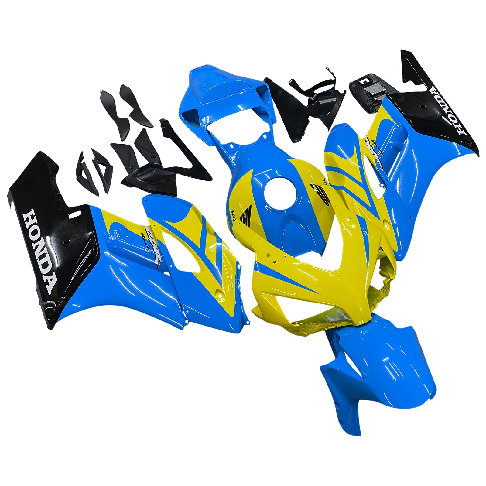 2004-2005 Honda CBR 1000 RR Carénages Amotopart Bleu Jaune CBR Racing Customs Carénage