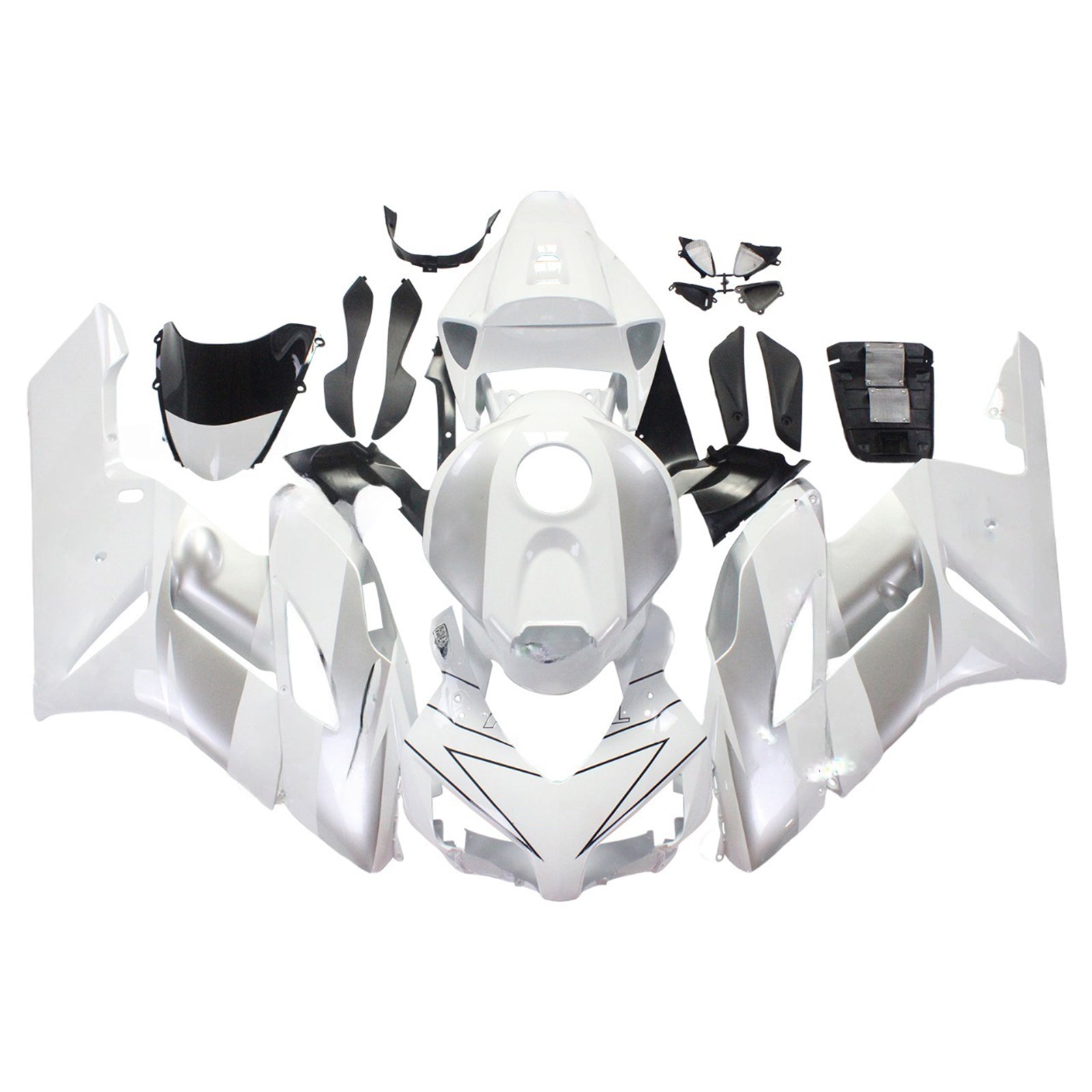 2004-2005 Honda CBR 1000 RR Amotopart stroomlijnkappen Wit Zilver Repsol Racing Customs kuip
