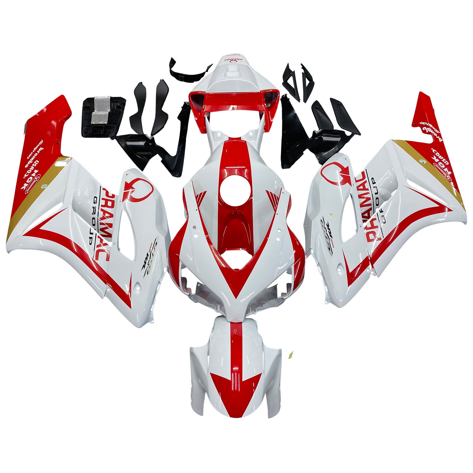 2004-2005 Honda CBR 1000 RR Amotopart stroomlijnkappen Wit Rood Honda Racing Customs kuip