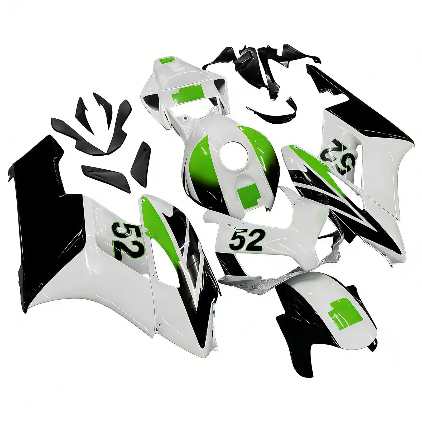 2004-2005 Honda CBR 1000 RR Amotopart Carenados Blanco No.52 Hannspree Racing Carenado personalizado